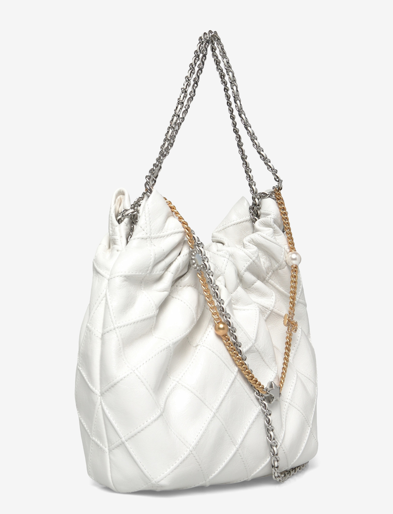 Tory Burch - Fleming Distressed Mini Hobo Bag - særlige begivenheder - blanc - 2