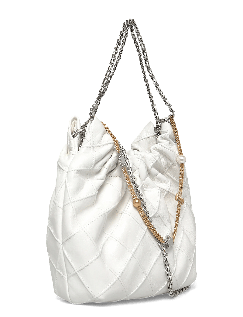Tory Burch - Fleming Distressed Mini Hobo Bag - særlige begivenheder - blanc - 2