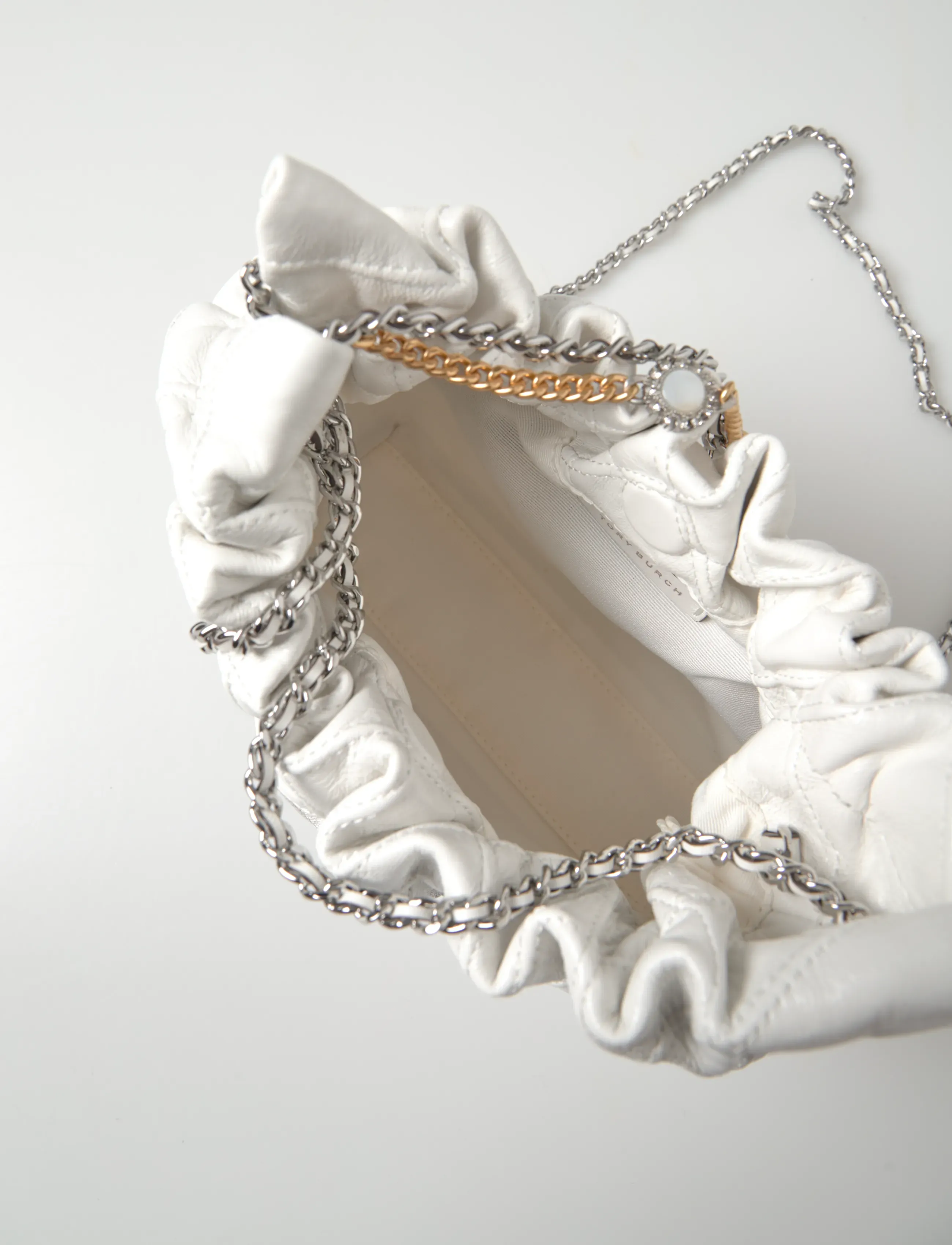 Tory Burch - Fleming Distressed Mini Hobo Bag - peoriided outlet-hindadega - blanc - 3