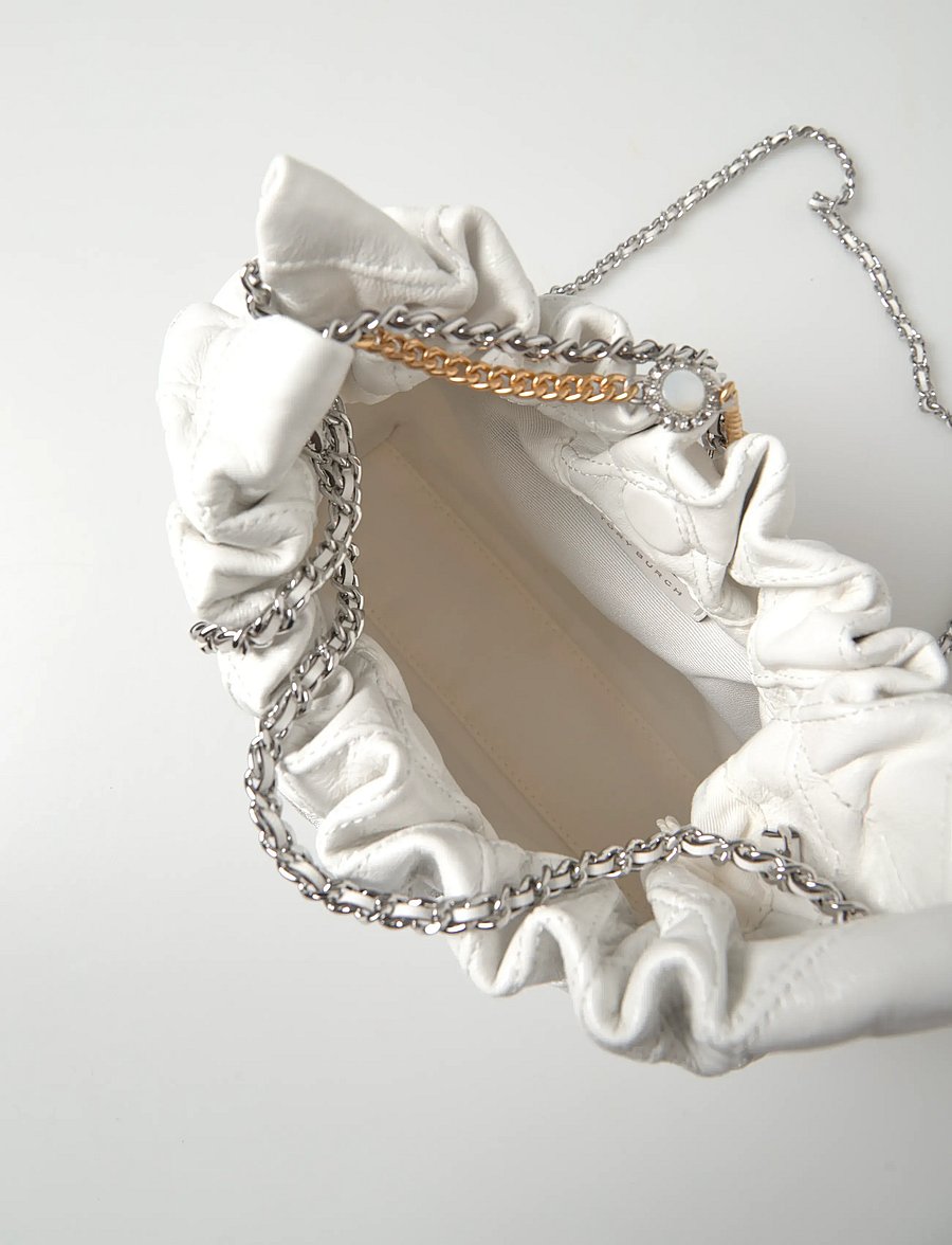 Tory Burch - Fleming Distressed Mini Hobo Bag - väskor - blanc - 3