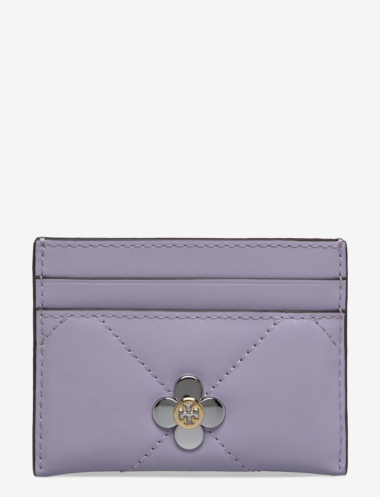Tory Burch - Kira Clover Diamond Quilt Card Case - plånböcker - purple heather - 0