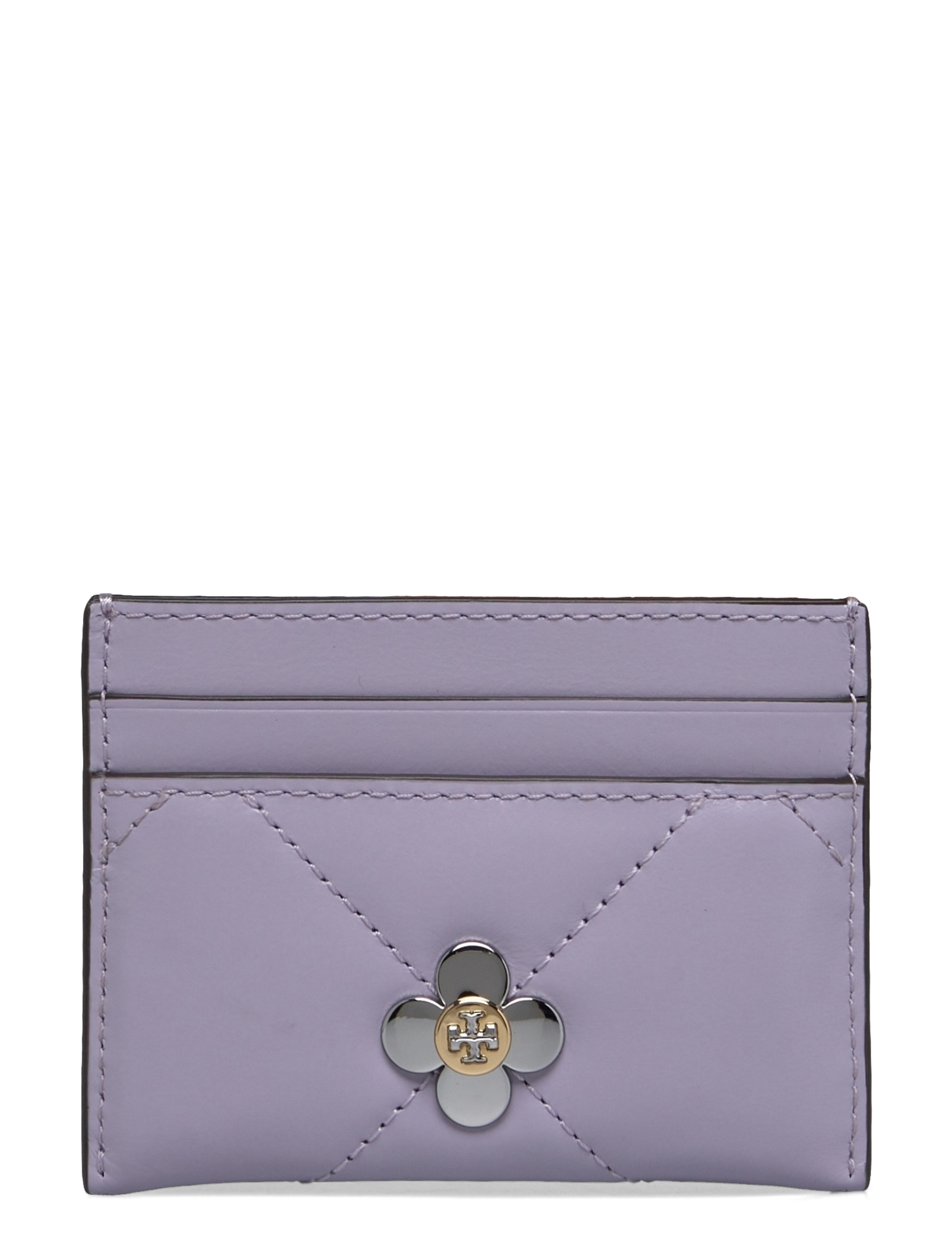 Tory Burch Kira Clover Diamond Quilt Card Case - Tory Burch - PURPLE HEATHER / purple