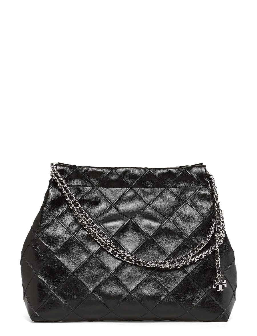 Tory Burch - Fleming Distressed Hobo Bag - speciella tillfällen - black - 0