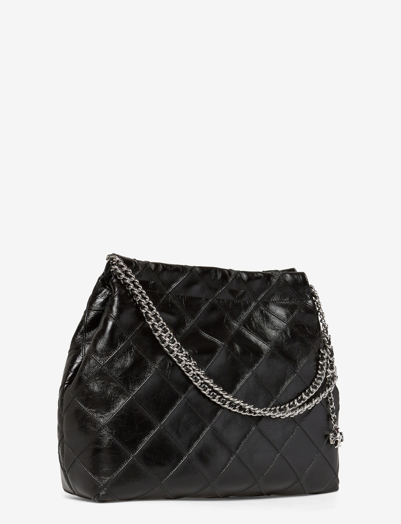 Tory Burch - Fleming Distressed Hobo Bag - väskor - black - 2