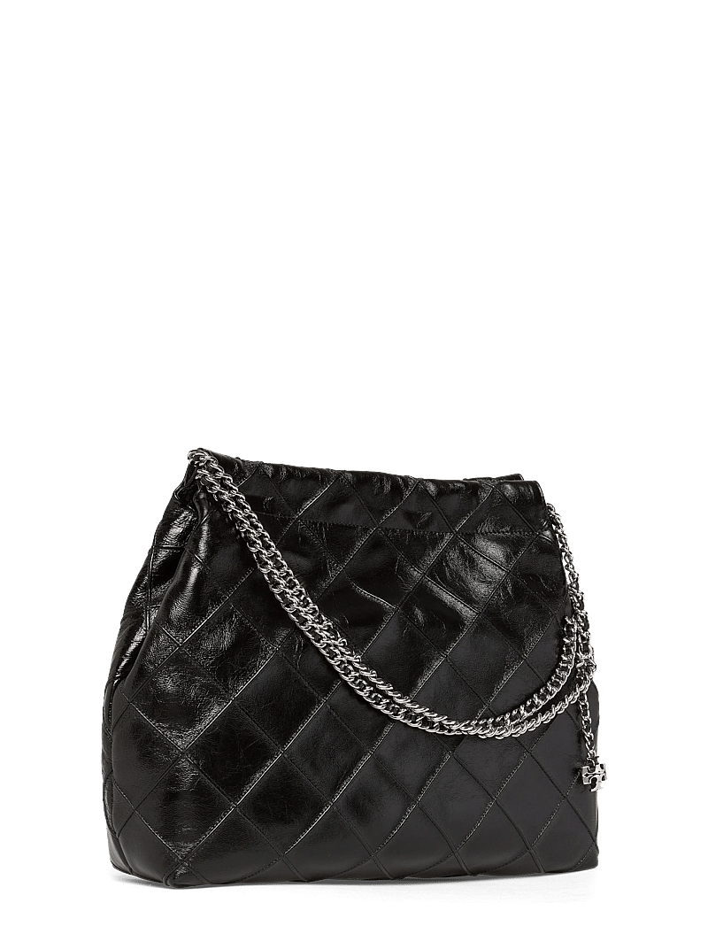Tory Burch - Fleming Distressed Hobo Bag - väskor - black - 2