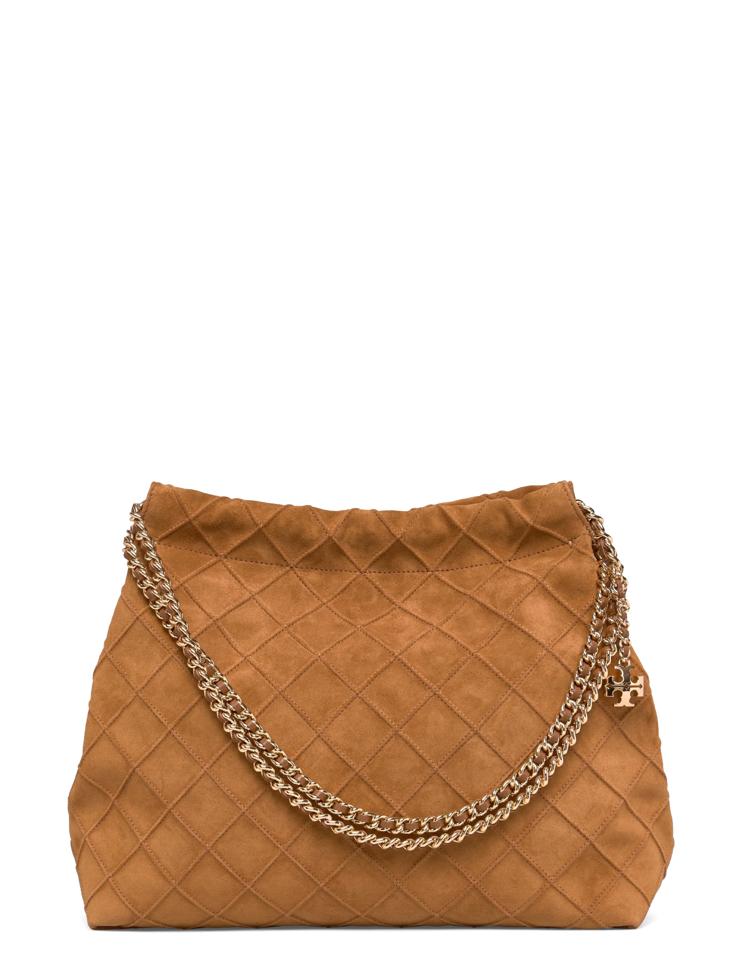 Tory Burch Fleming Suede Hobo Bag - Top handle - CHICORY BROWN / brown