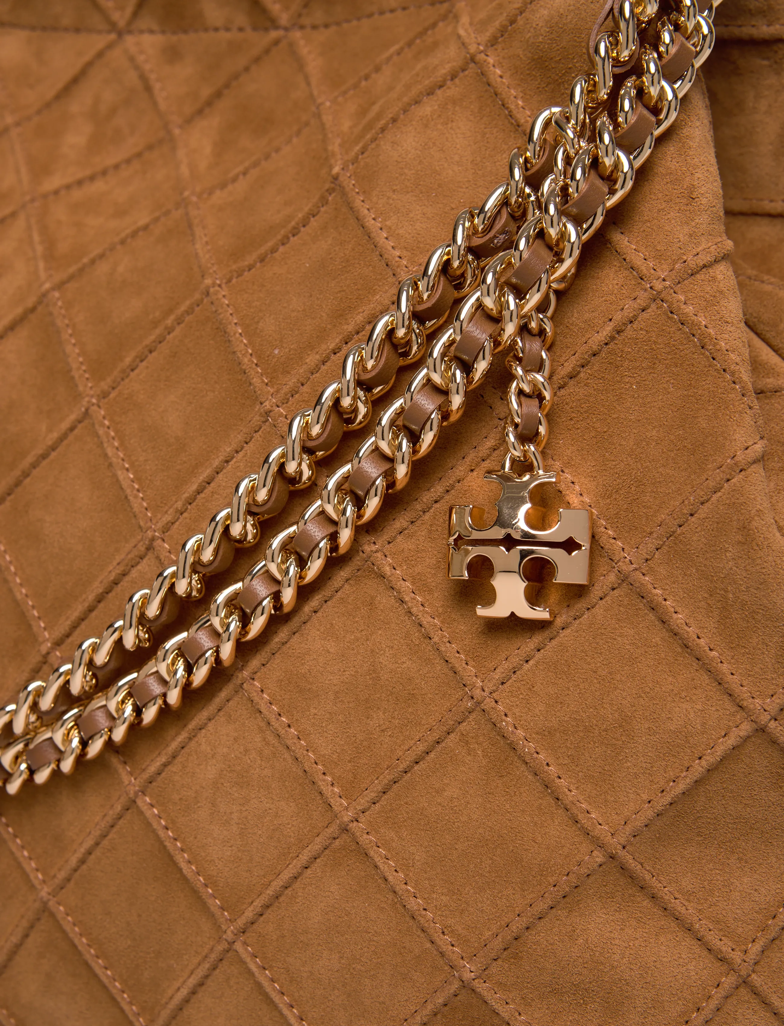 Tory Burch - Fleming Suede Hobo Bag - fyrir sérstaka viðburði - chicory brown - 3