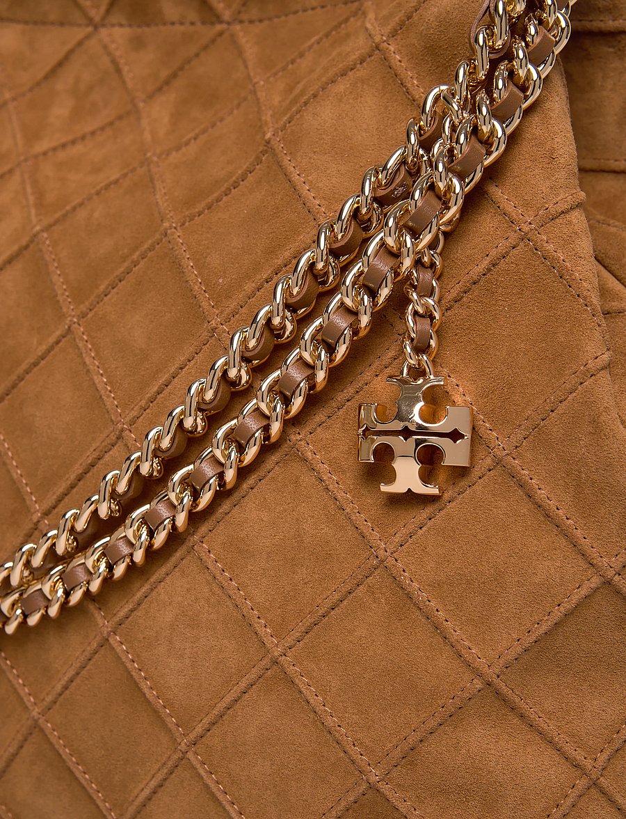 Tory Burch - Fleming Suede Hobo Bag - fyrir sérstaka viðburði - chicory brown - 3