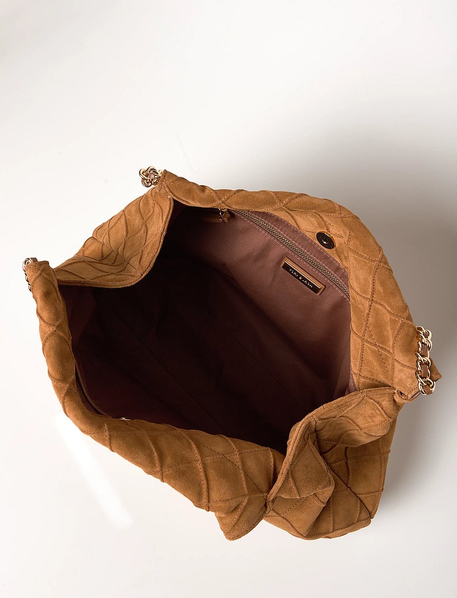 Tory Burch - Fleming Suede Hobo Bag - fyrir sérstaka viðburði - chicory brown - 4