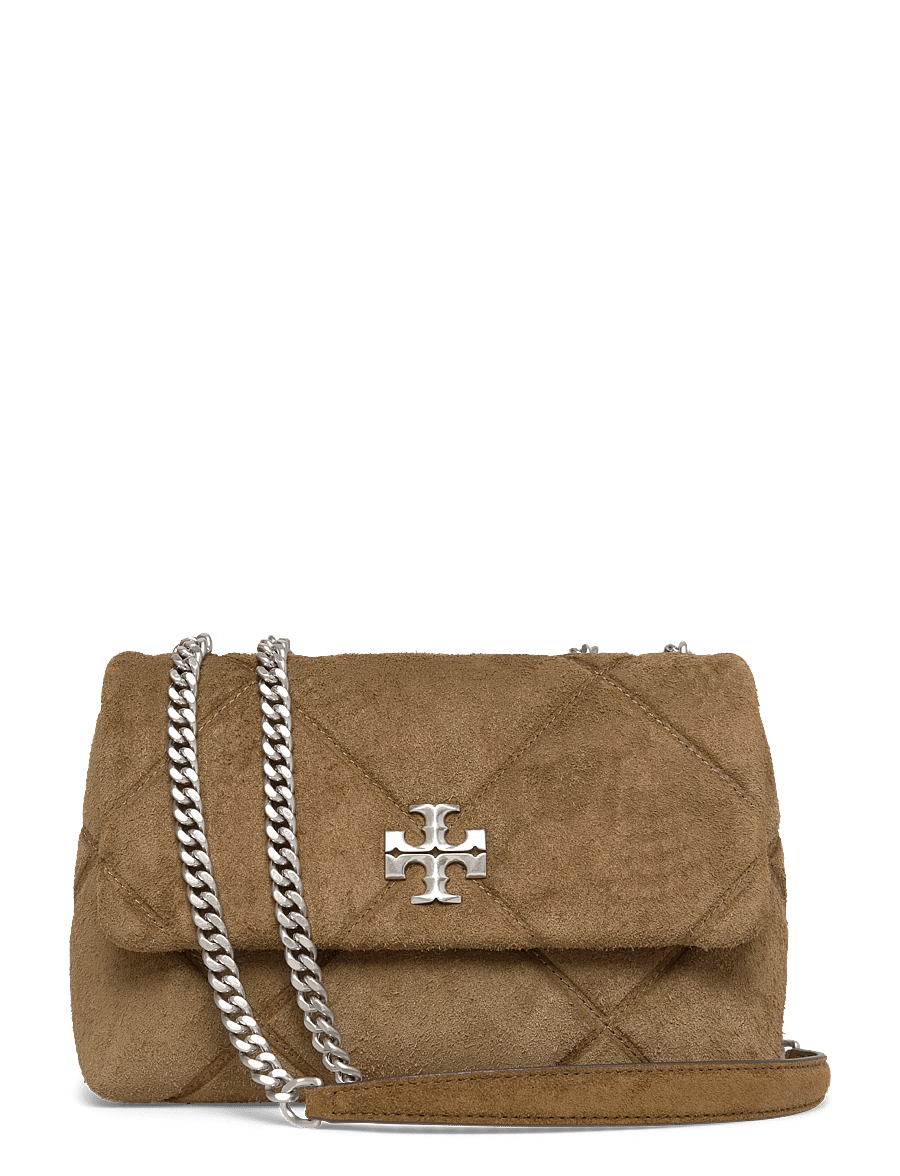Tory Burch - Kira Diamond Quilt Suede Small Convertible Shoulder Bag - fashion trends - deep olive - 0