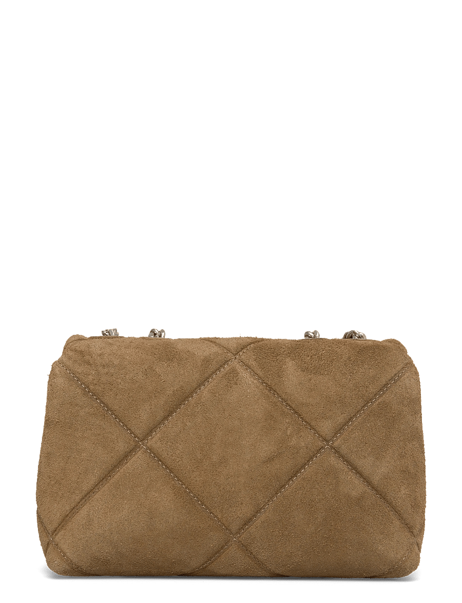 Tory Burch - Kira Diamond Quilt Suede Small Convertible Shoulder Bag - fashion trends - deep olive - 1
