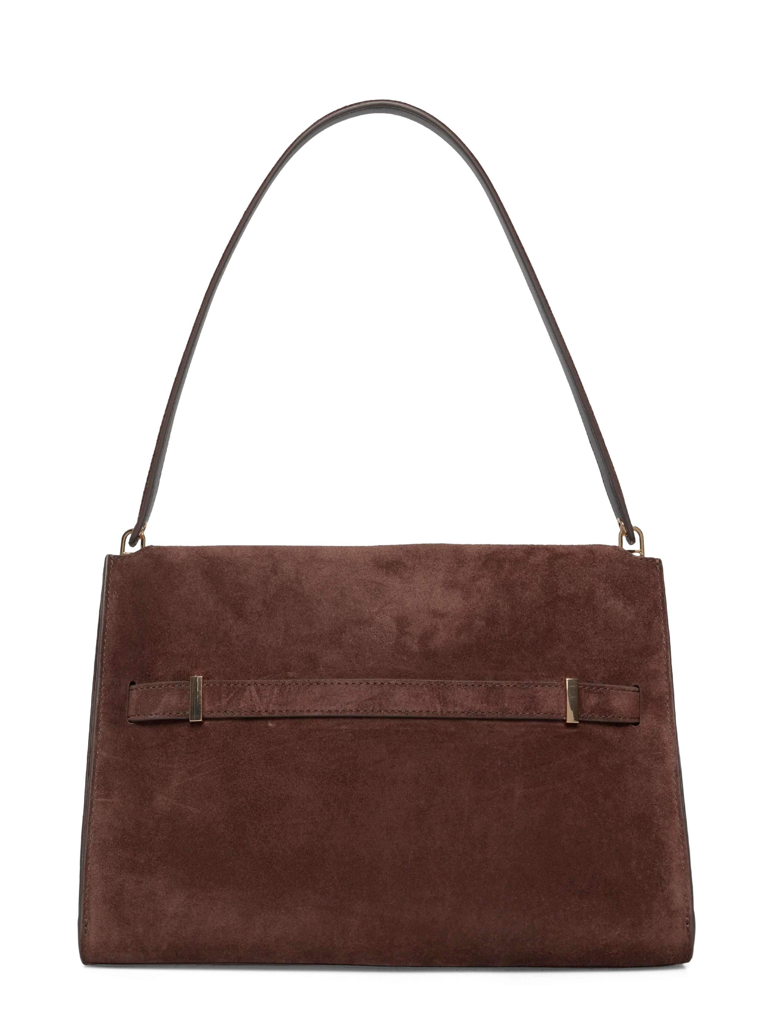 Tory Burch - Lee Radziwill Suede Large Shoulder Bag - dark cocoa - 1