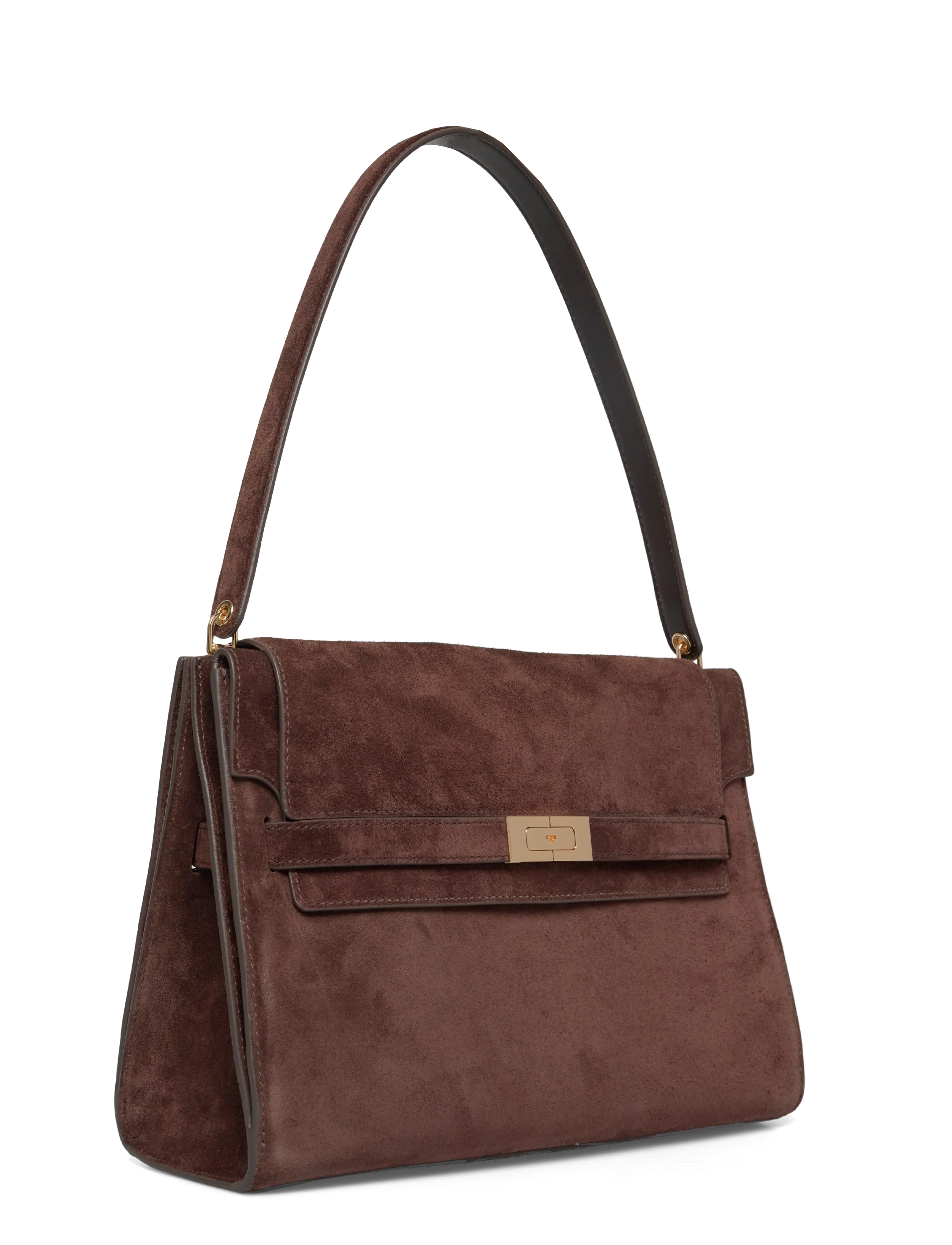Tory Burch - Lee Radziwill Suede Large Shoulder Bag - dark cocoa - 2