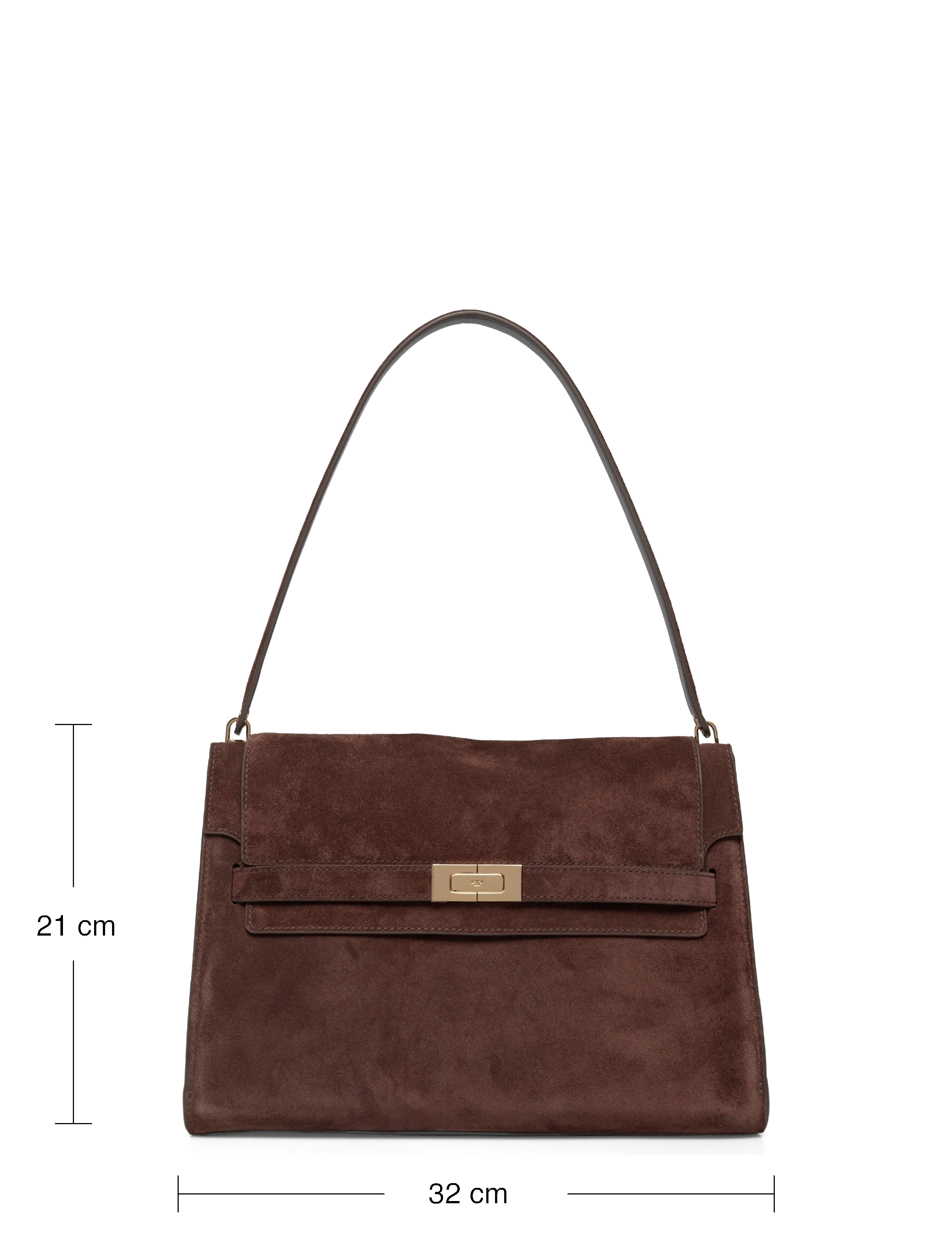 Tory Burch - Lee Radziwill Suede Large Shoulder Bag - dark cocoa - 3