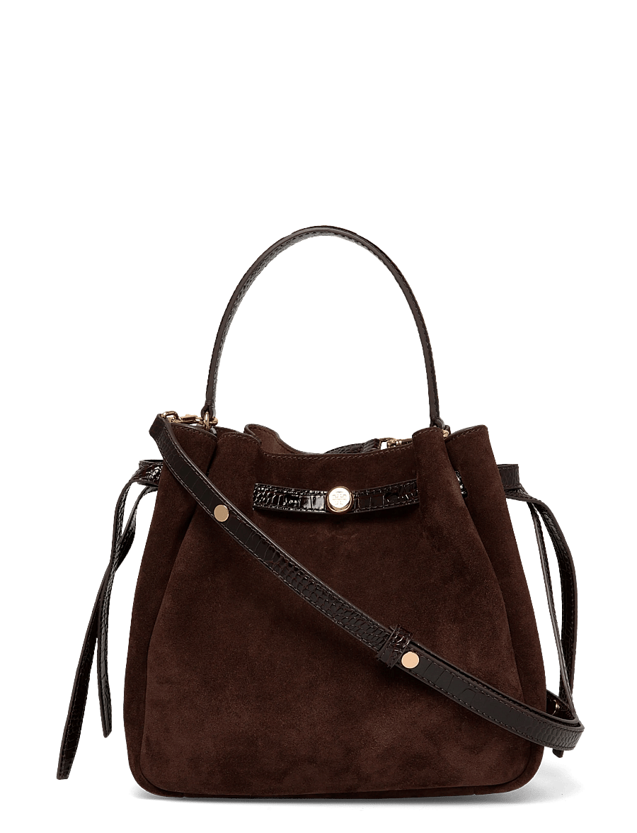 Tory Burch - Romy Suede Bucket Bag - mode trends - dark cocoa - 0