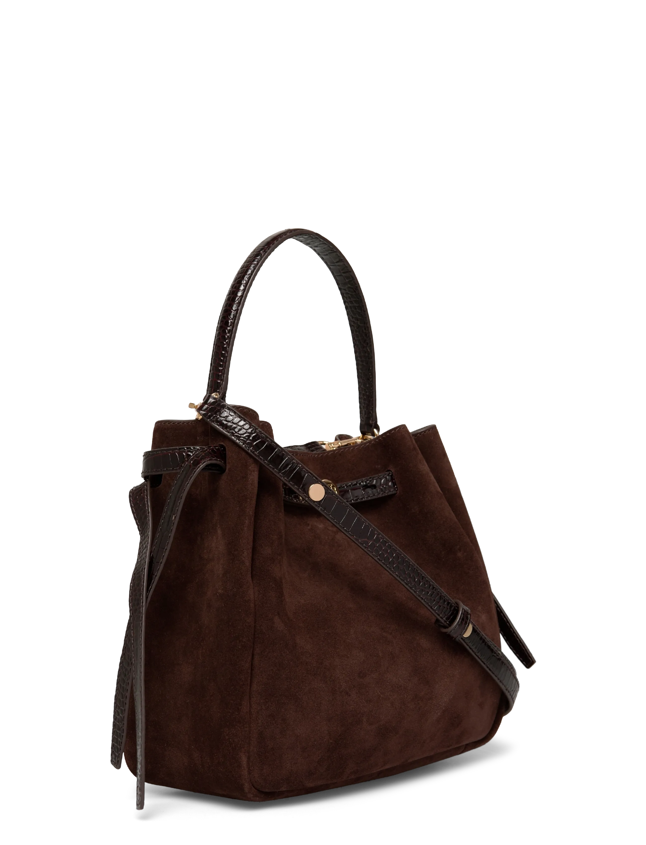 Tory Burch - Romy Suede Bucket Bag - dark cocoa - 1