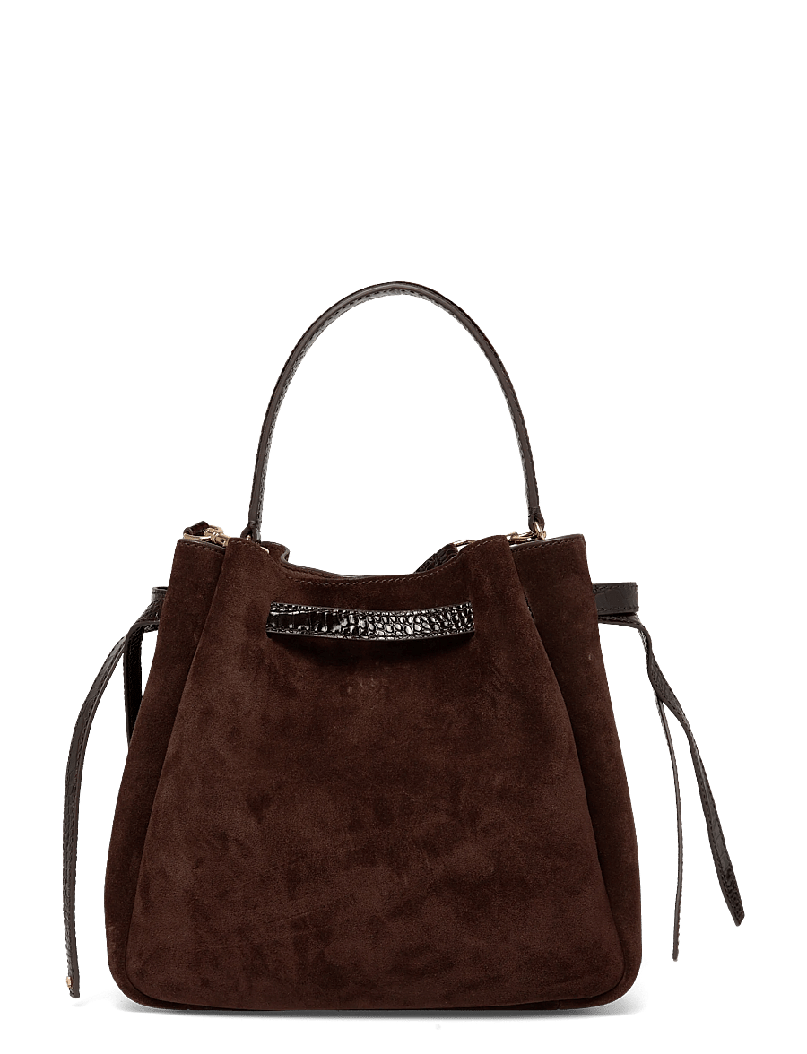 Tory Burch - Romy Suede Bucket Bag - mode trends - dark cocoa - 2