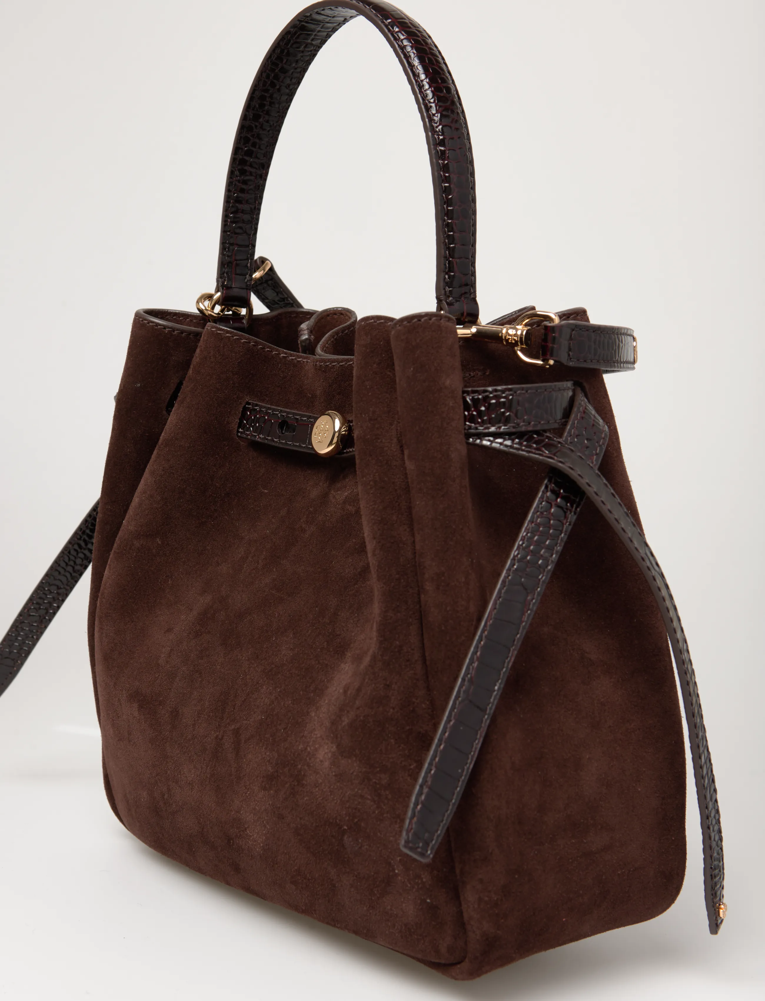 Tory Burch - Romy Suede Bucket Bag - dark cocoa - 3