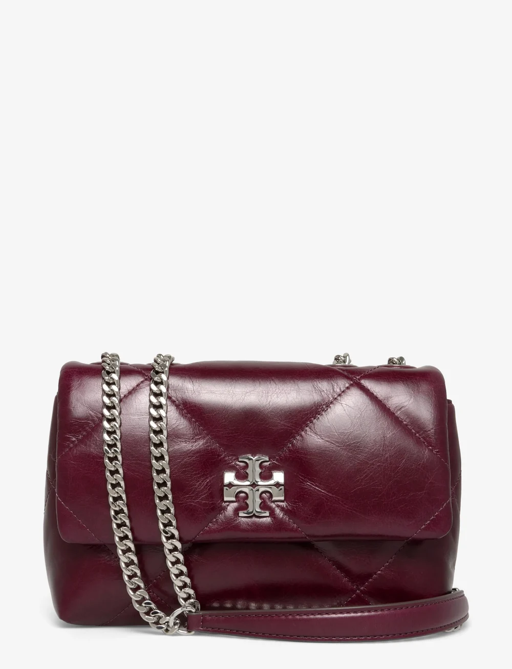 Tory Burch - Kira Diamond Quilt Distressed Small Convertible Shoulder Bag - erilised sündmused - dark carmine - 0