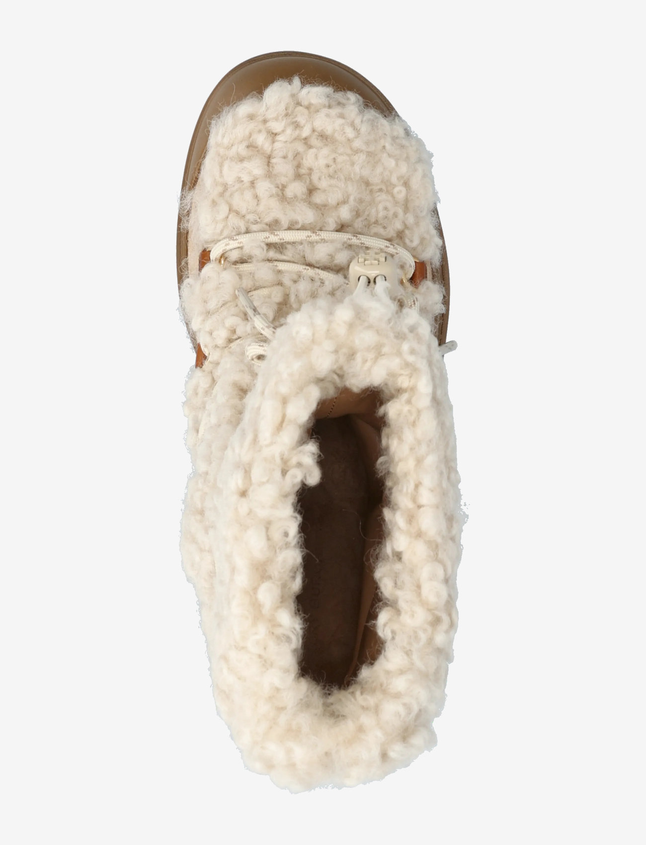 Tory Burch - MELLOW SHEARLING LACE UP BOOT - ankelstøvler - buttermilk , light chestnut - 3