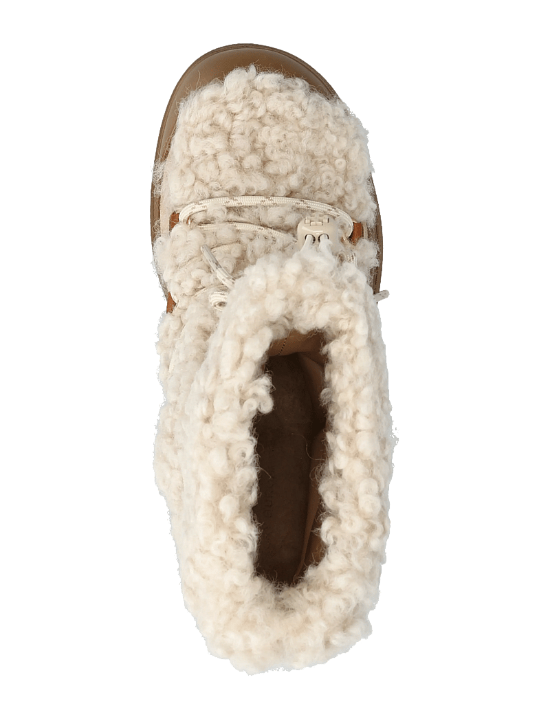 Tory Burch - MELLOW SHEARLING LACE UP BOOT - ankelstøvler - buttermilk , light chestnut - 3