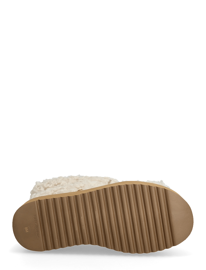 Tory Burch - MELLOW SHEARLING LACE UP BOOT - ankelstøvler - buttermilk , light chestnut - 4