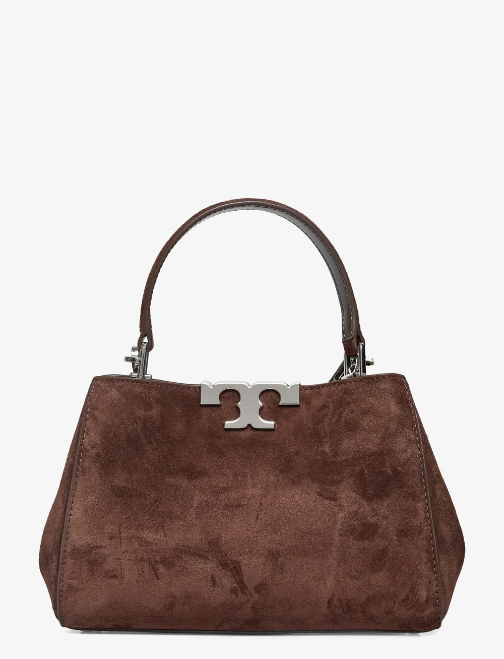 Tory Burch - Eleanor Suede Mini Satchel - top handle tasker - dark cocoa - 1