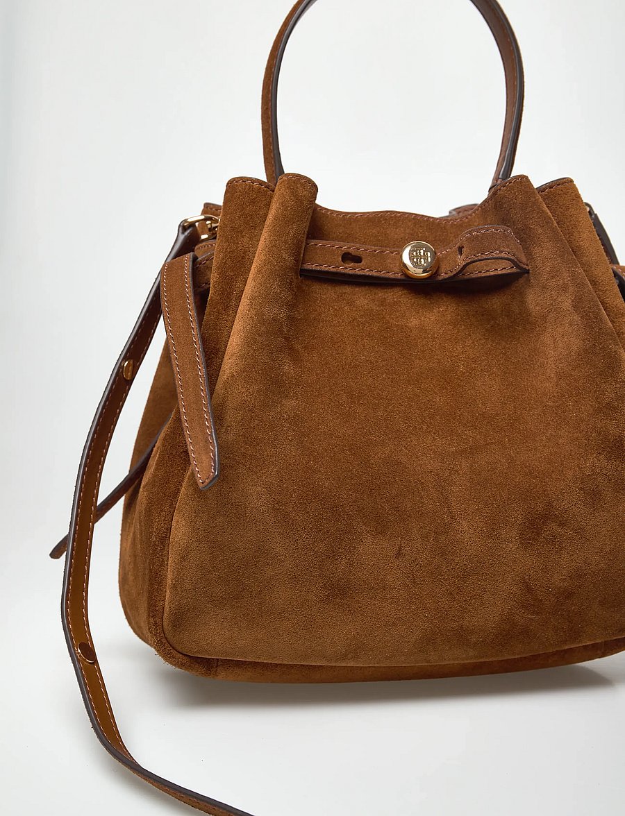 Tory Burch - Romy Suede Bucket Bag - modetrends - caramel - 3