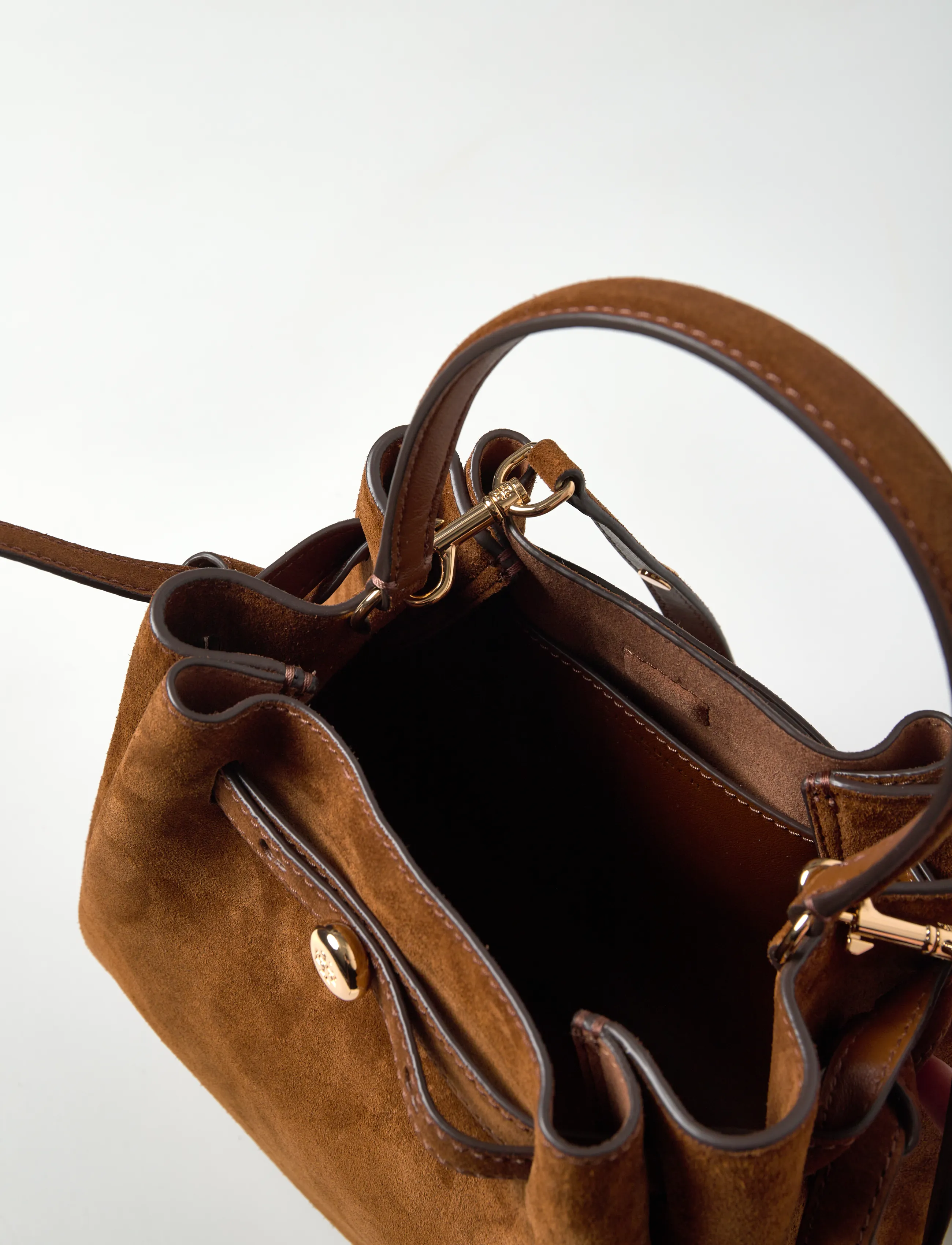 Tory Burch - Romy Suede Bucket Bag - modetrender - caramel - 4