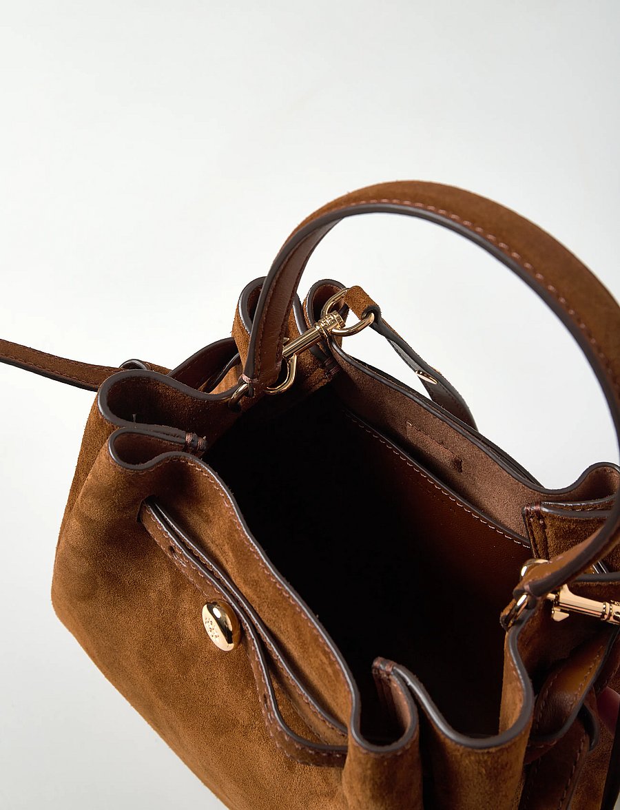 Tory Burch - Romy Suede Bucket Bag - modetrends - caramel - 4
