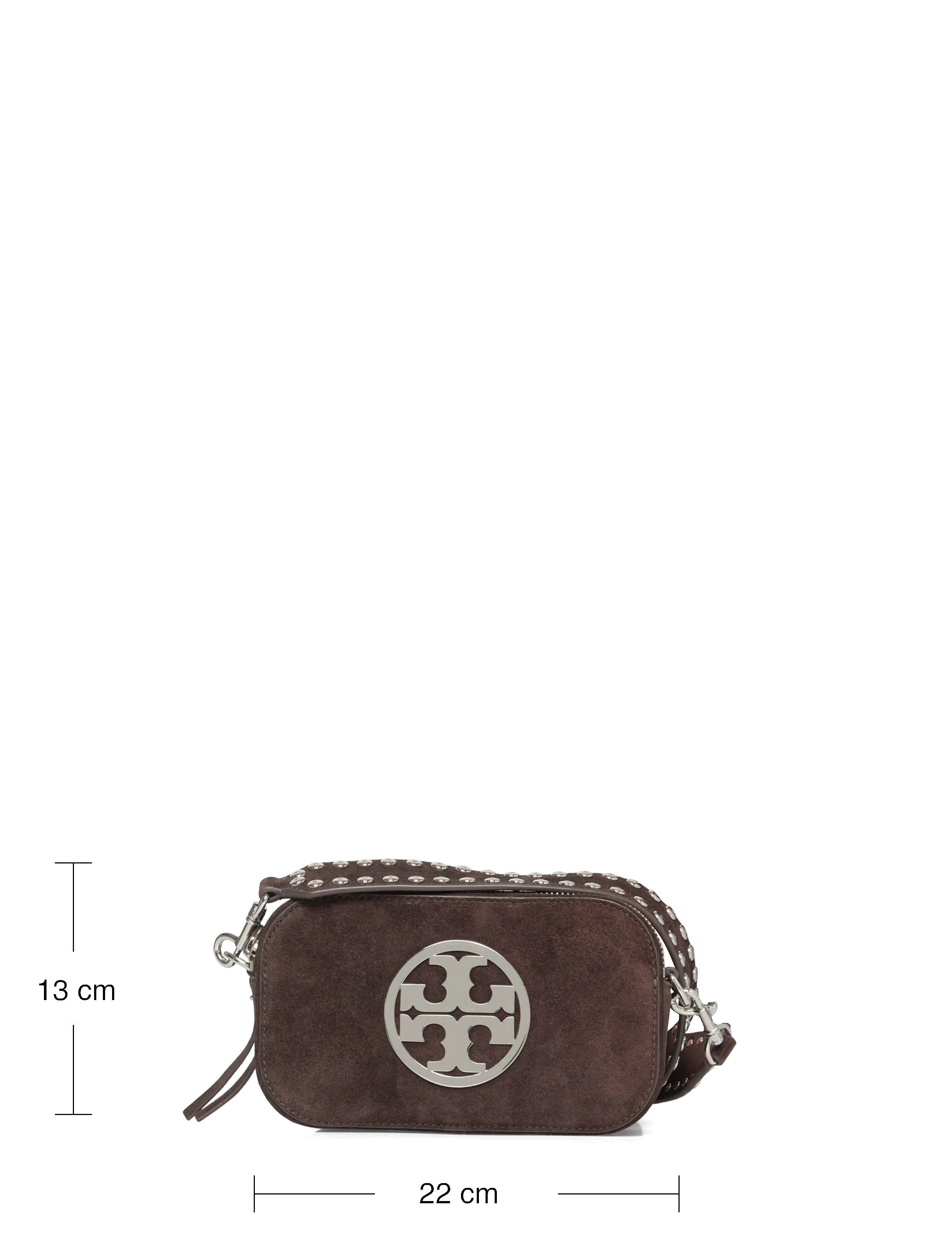 Tory Burch - Miller Suede Mini Crossbody Bag - crossbody kotid - shadow oak - 3