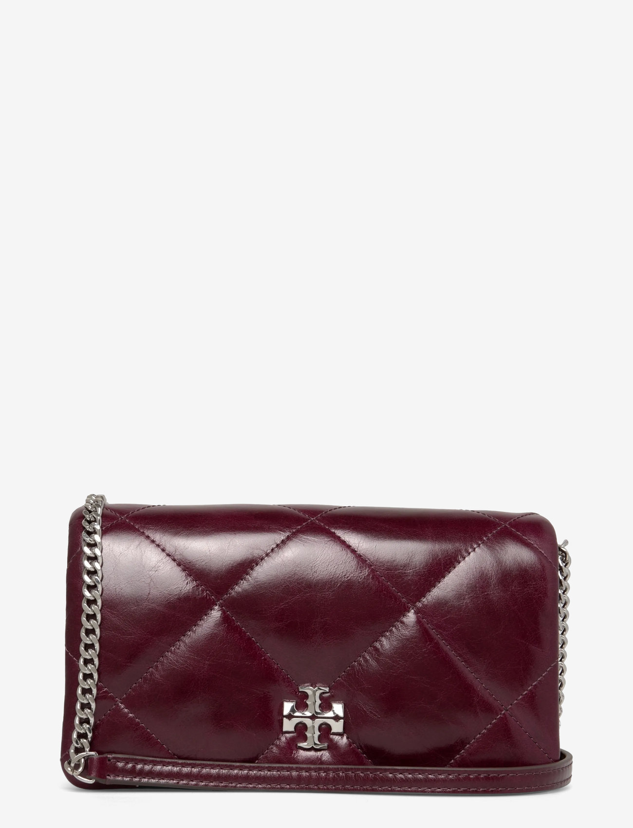 Tory Burch - Kira Diamond Quilt Distressed Chain Wallet - plånböcker - dark carmine - 0