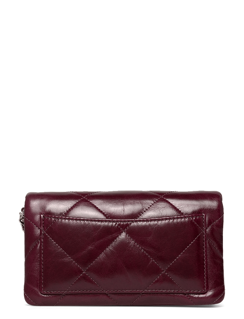 Tory Burch - Kira Diamond Quilt Distressed Chain Wallet - plånböcker - dark carmine - 1