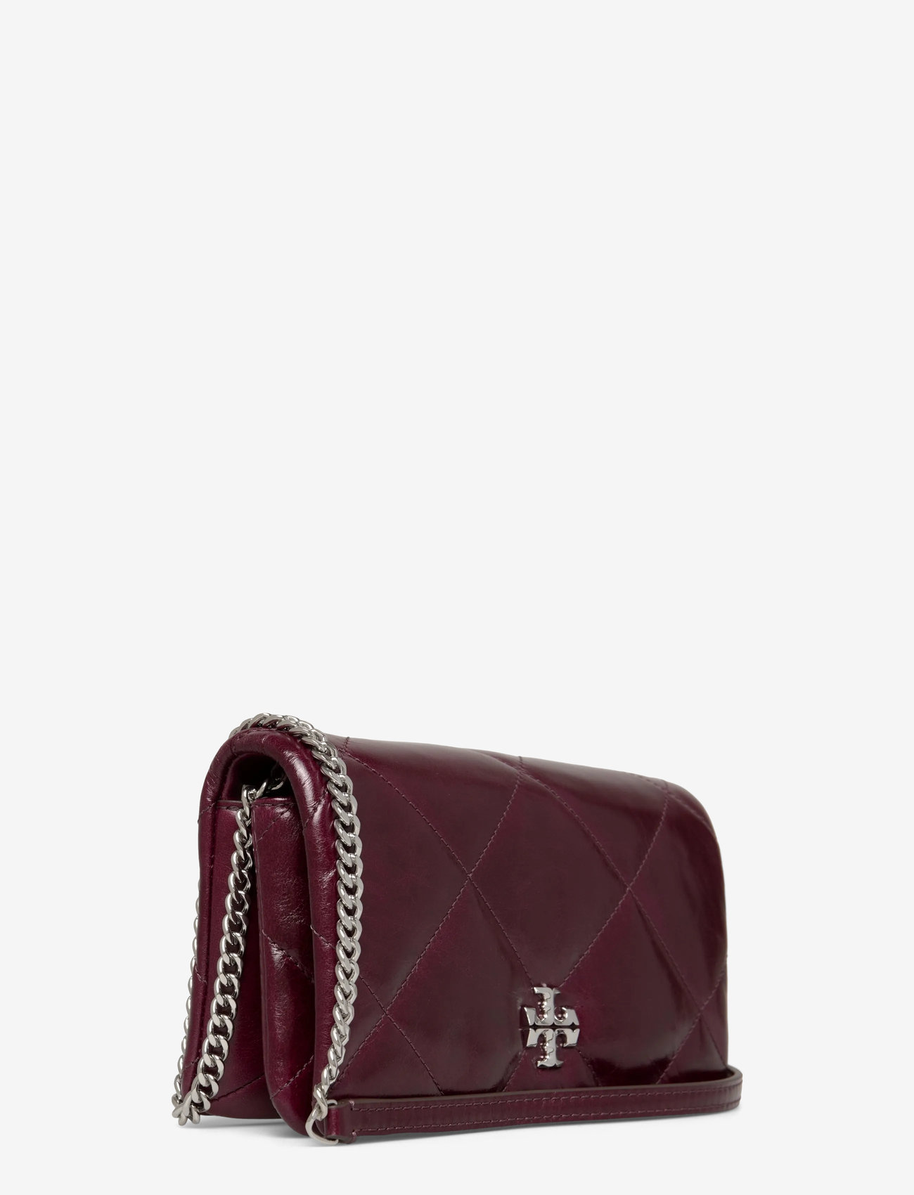 Tory Burch - Kira Diamond Quilt Distressed Chain Wallet - plånböcker - dark carmine - 2
