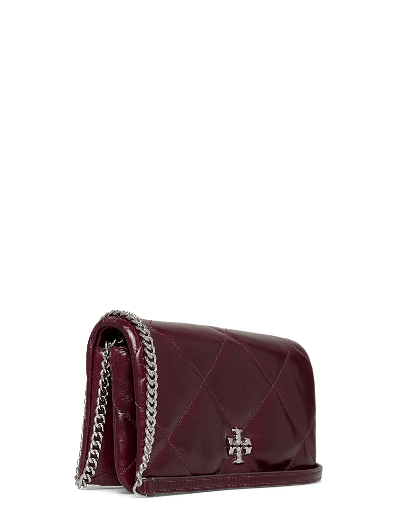Tory Burch - Kira Diamond Quilt Distressed Chain Wallet - plånböcker - dark carmine - 2