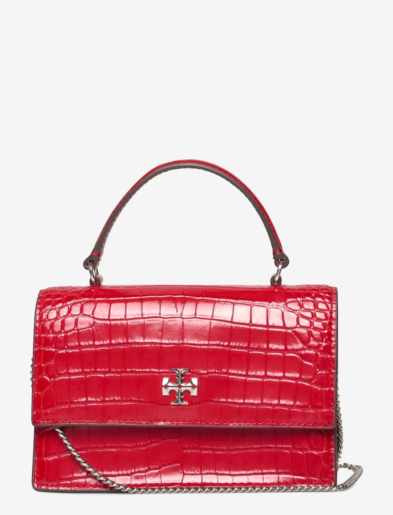 Tory Burch - Kira Croc Mini Top Handle Chain Wallet - red sky - 0