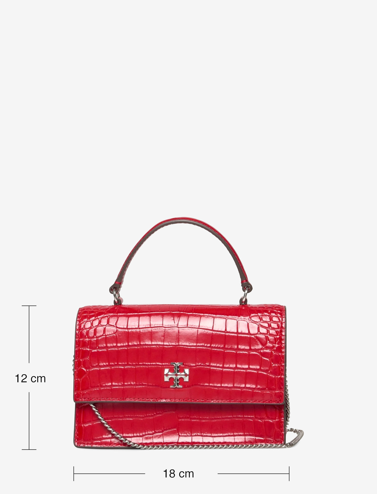 Tory Burch - Kira Croc Mini Top Handle Chain Wallet - red sky - 3