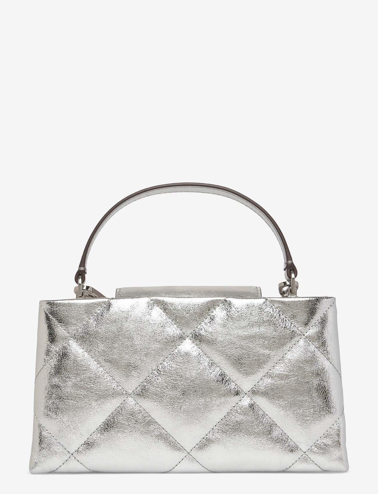Tory Burch - Kira Diamond Quilt Metallic East-West Top Handle - speciella tillfällen - silver - 1