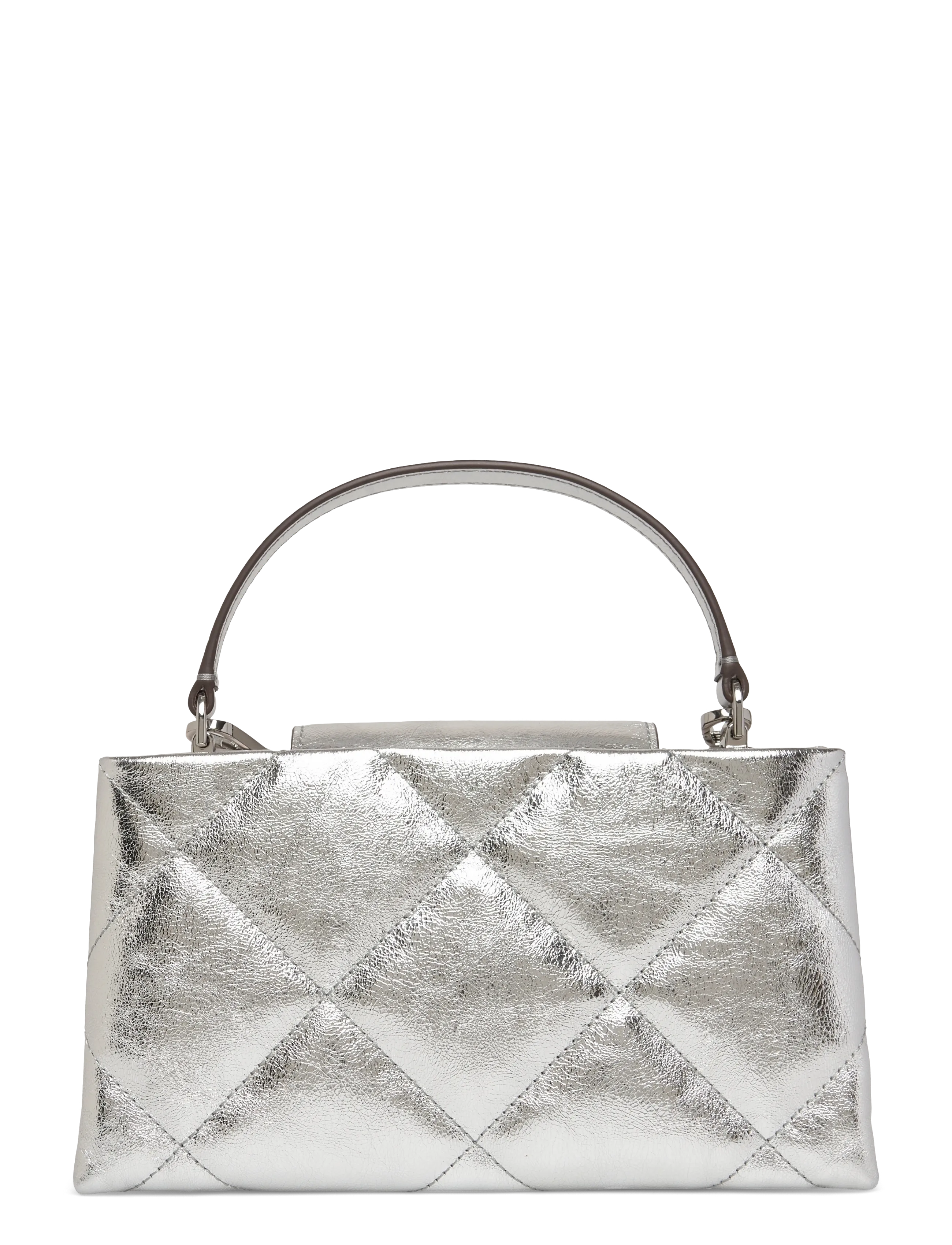 Tory Burch - Kira Diamond Quilt Metallic East-West Top Handle - top handle tasker - silver - 1