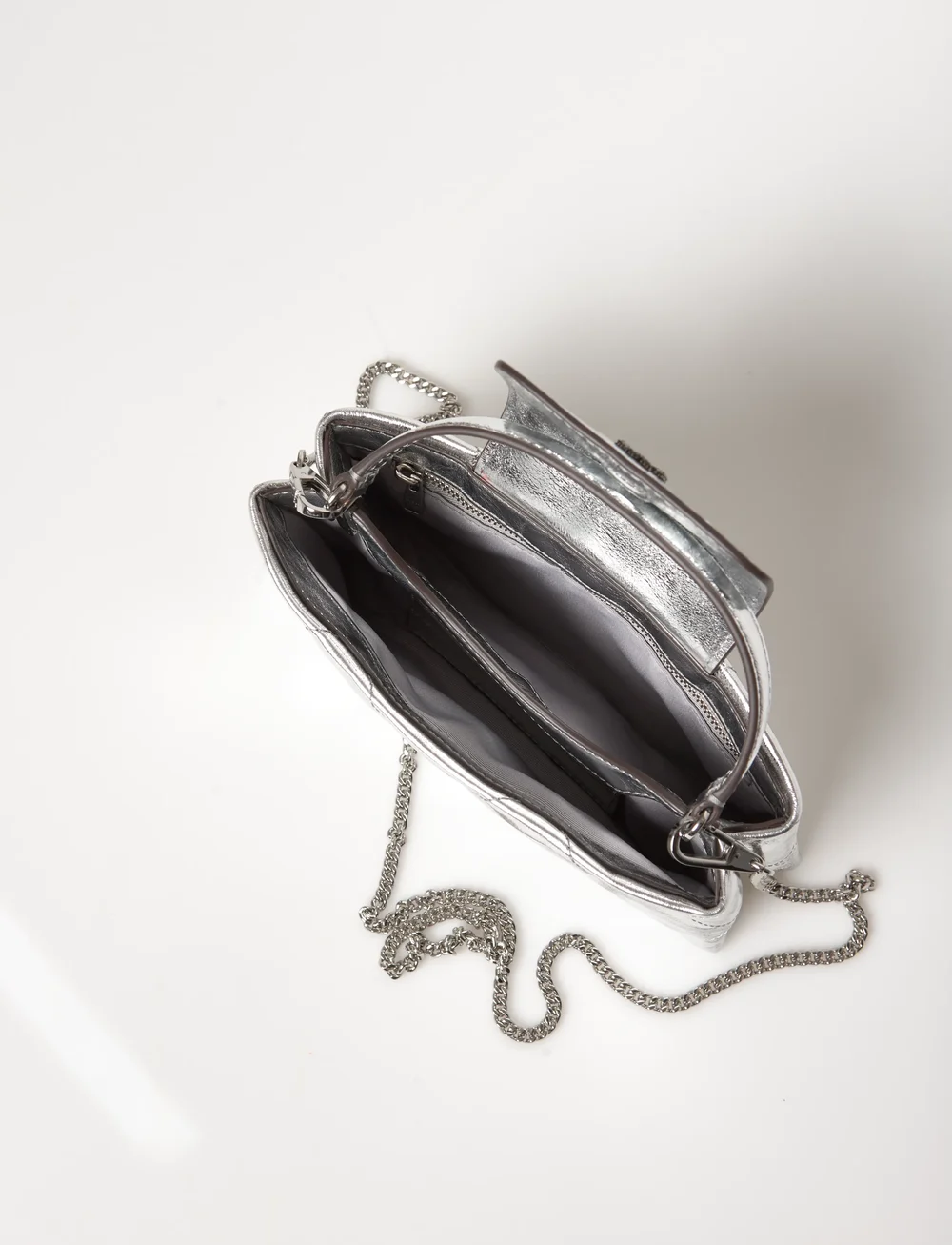 Tory Burch - Kira Diamond Quilt Metallic East-West Top Handle - særlige begivenheder - silver - 5