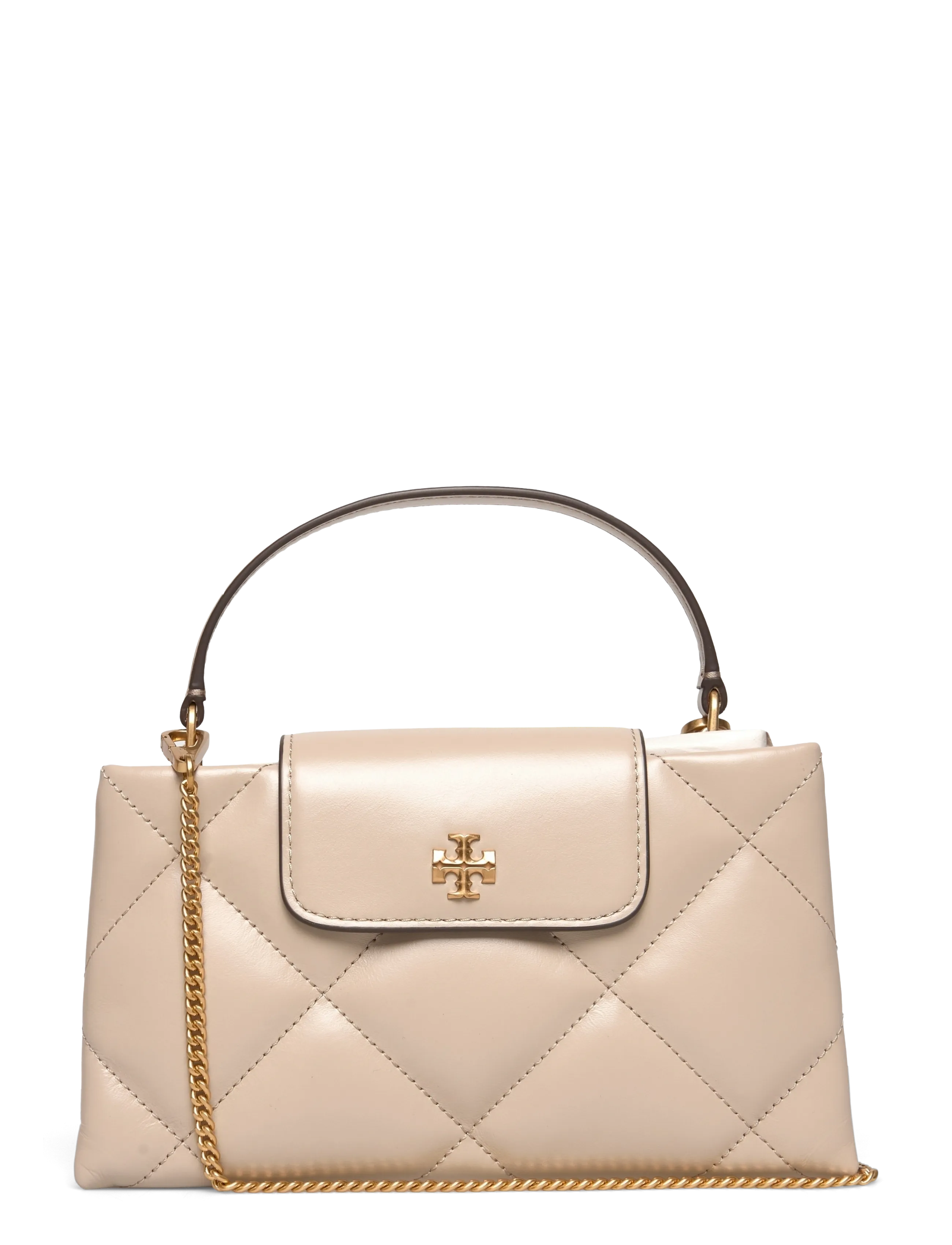 Tory Burch Kira Diamond Quilt East-West Top Handle - Käekotid - LIGHT STONE / beige