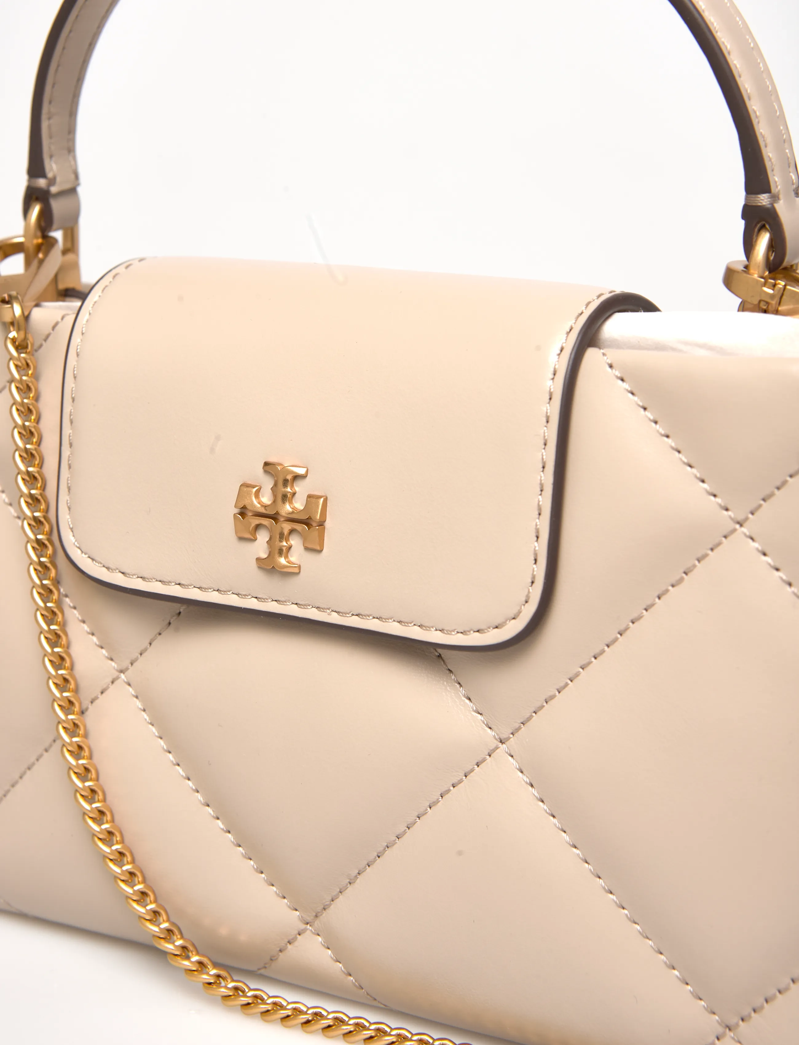 Tory Burch - Kira Diamond Quilt East-West Top Handle - top handle tasker - light stone - 4