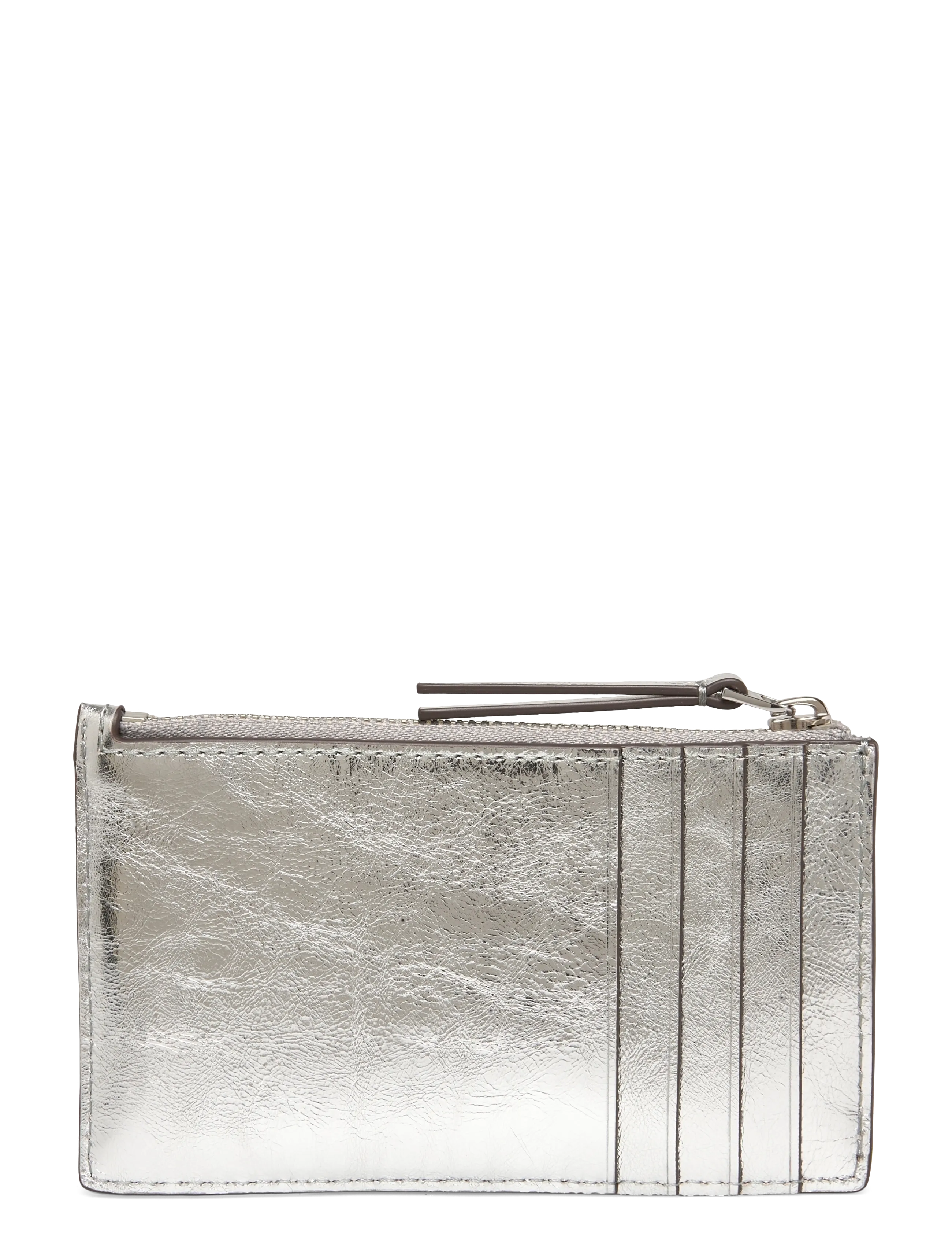 Tory Burch - Kira Diamond Quilt Metallic Zip Card Case - punge - silver - 1