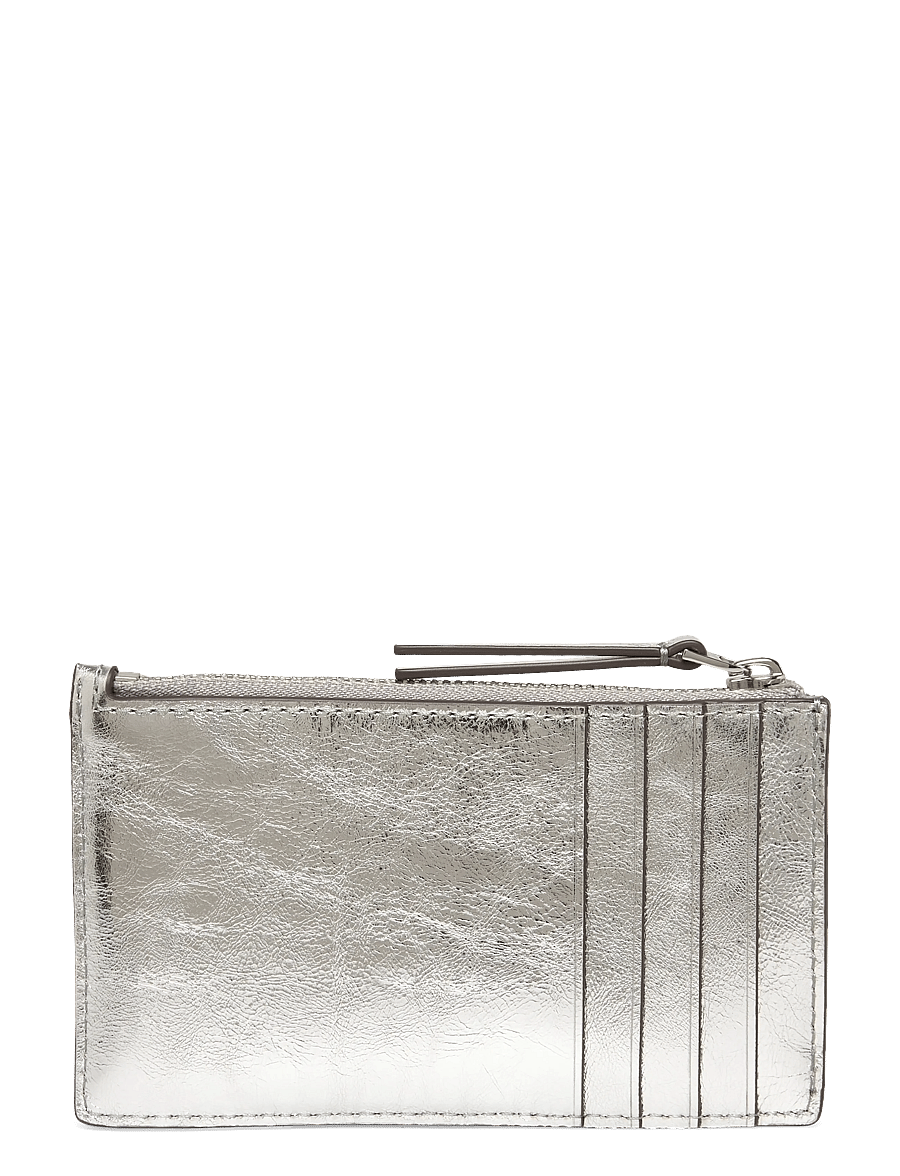 Tory Burch - Kira Diamond Quilt Metallic Zip Card Case - purses - silver - 1