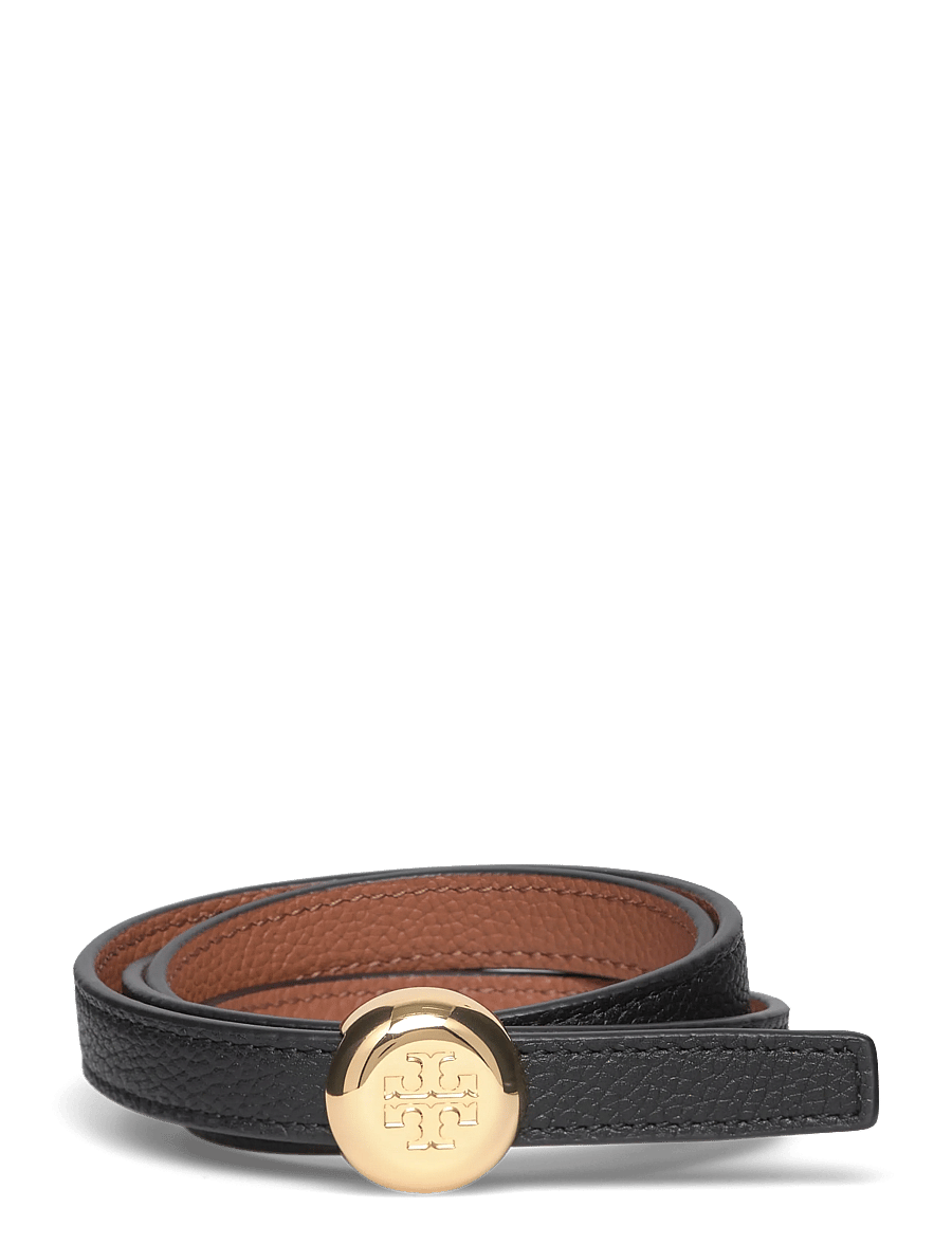 Tory Burch - Romy Reversible Belt - læderbælter - black , aged tan - 0