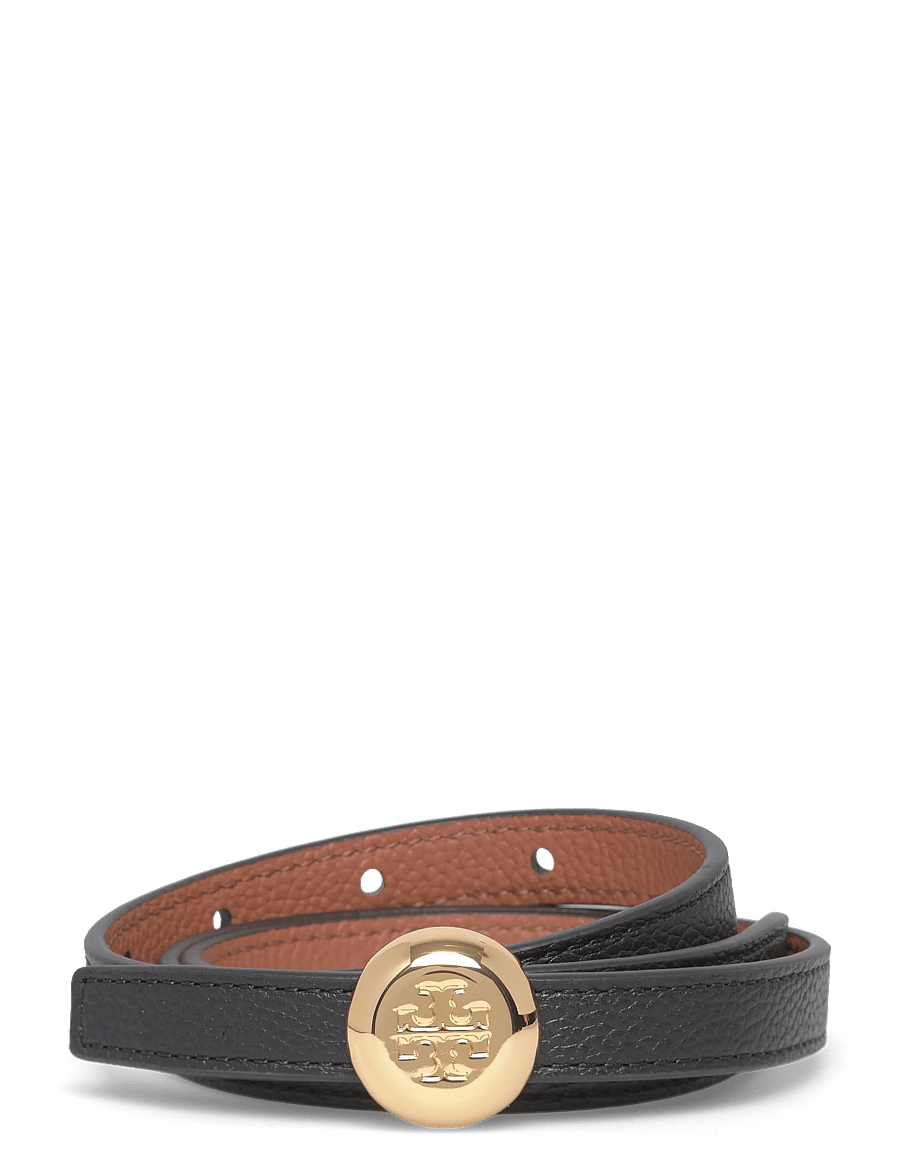 Tory Burch - Romy Reversible Belt - ledergürtel - black / aged tan / gold - 0