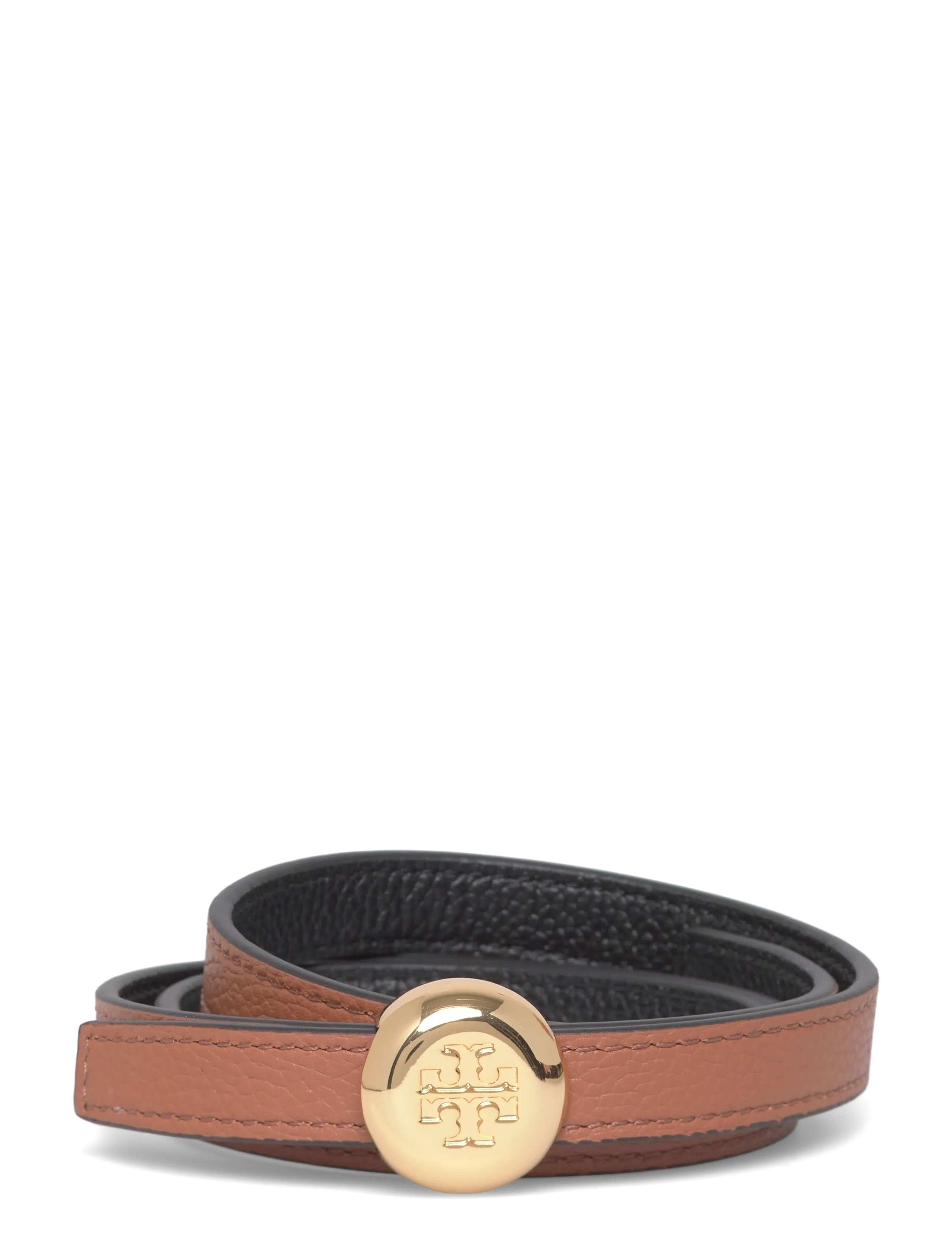 Tory Burch - Romy Reversible Belt - læderbælter - black / aged tan / gold - 1