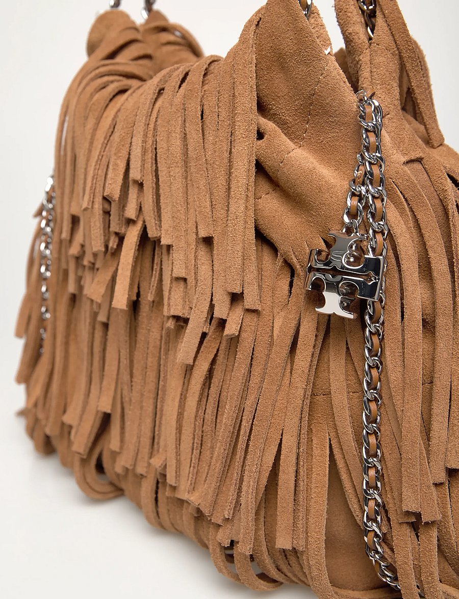 Tory Burch - Fleming Suede Fringe Mini Hobo - torby na ramię - wild tabacco - 3