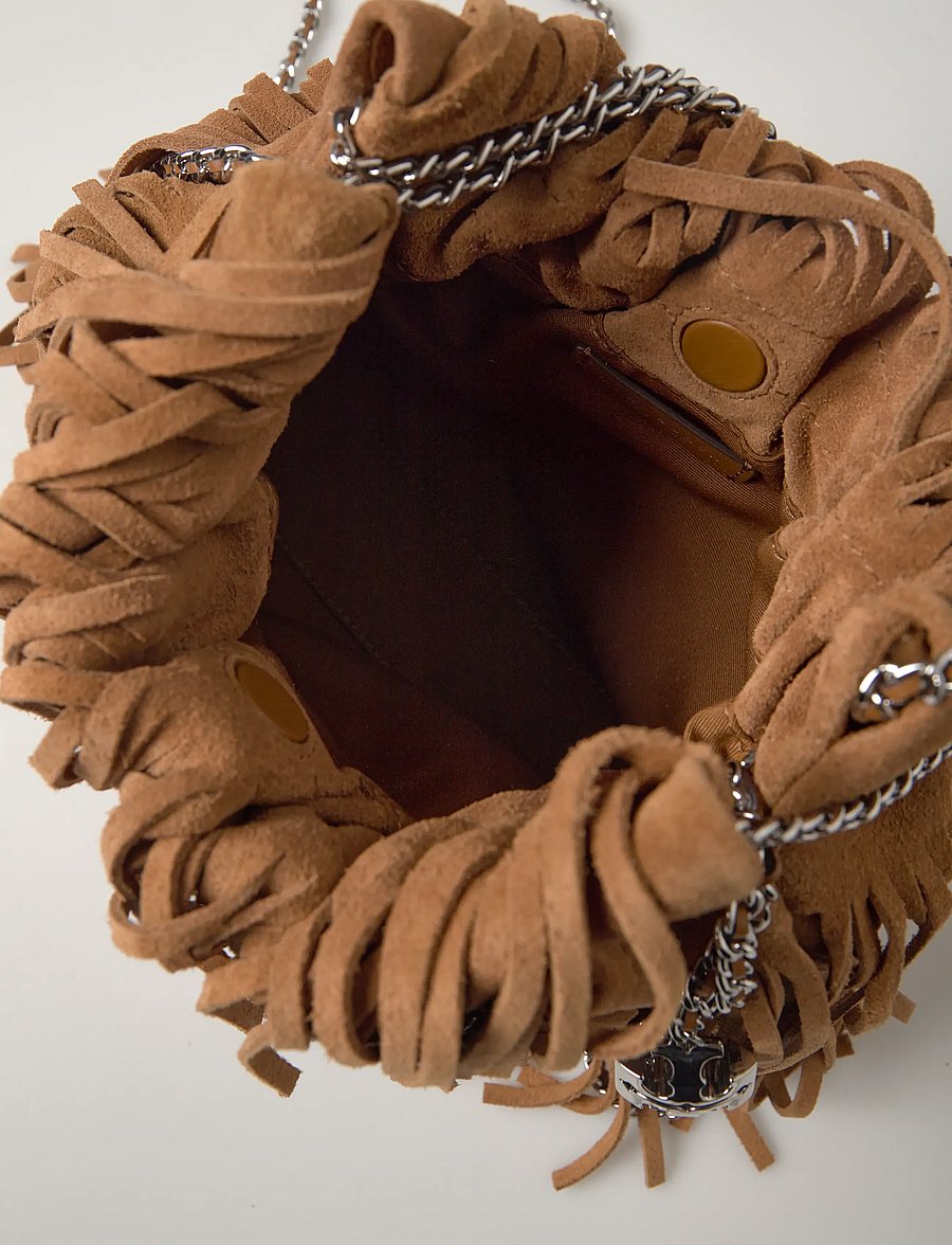 Tory Burch - Fleming Suede Fringe Mini Hobo - torby na ramię - wild tabacco - 4