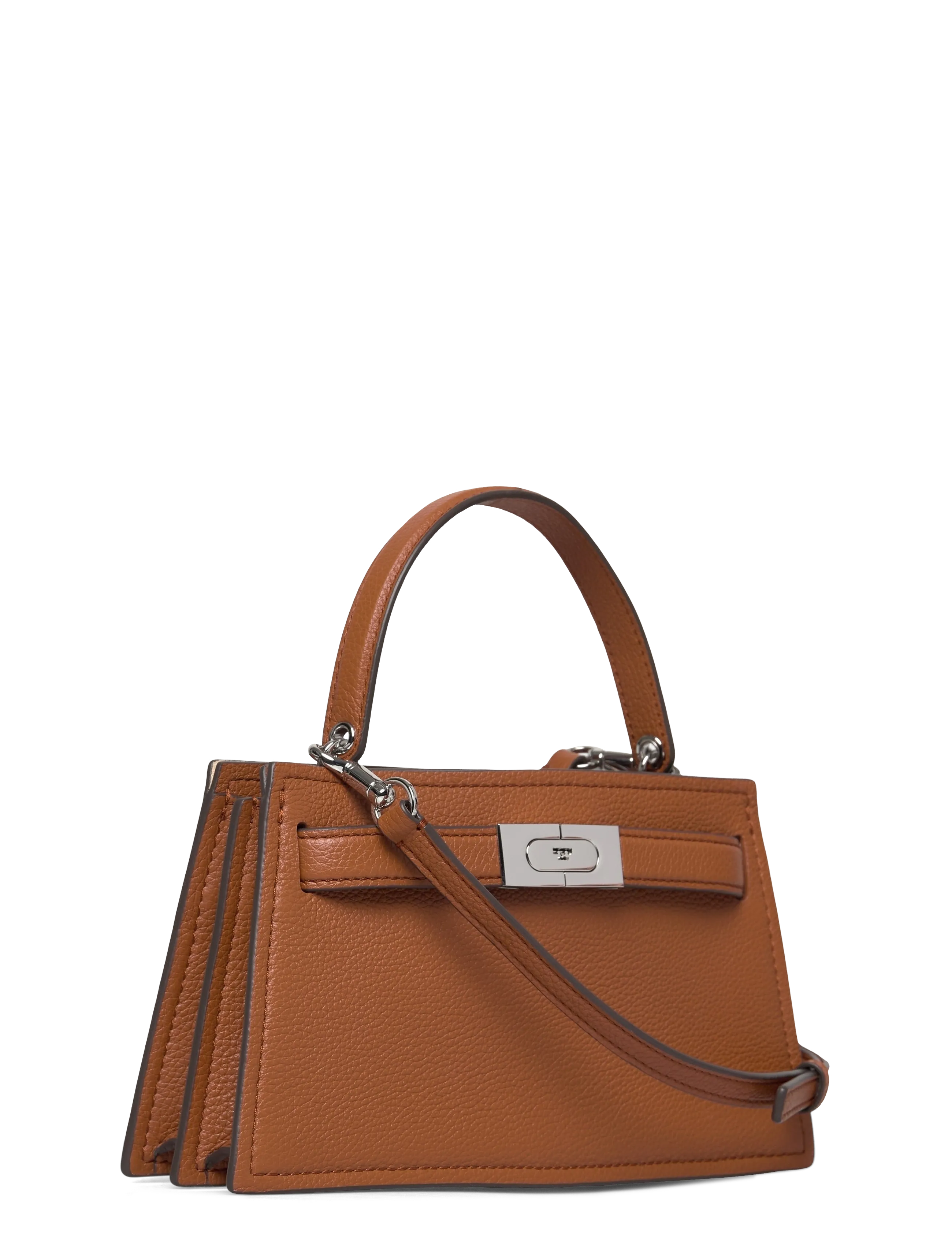 Tory Burch - Lee Radziwill Pebble Mini Top Handle - top handle tasker - bourbon - 2